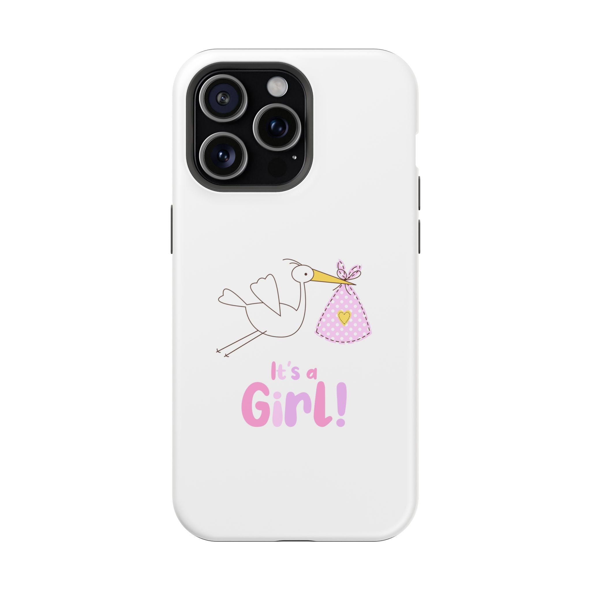 Phone Case - "It's a Girl!" Stork Baby Announcement Impact-Resistant Case