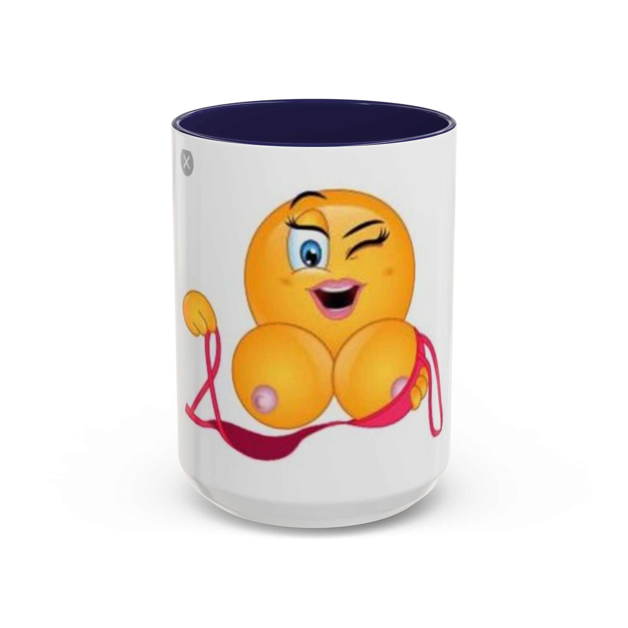 Winking Boob Emoji Mug Accent Coffee Mug | 11oz 15oz