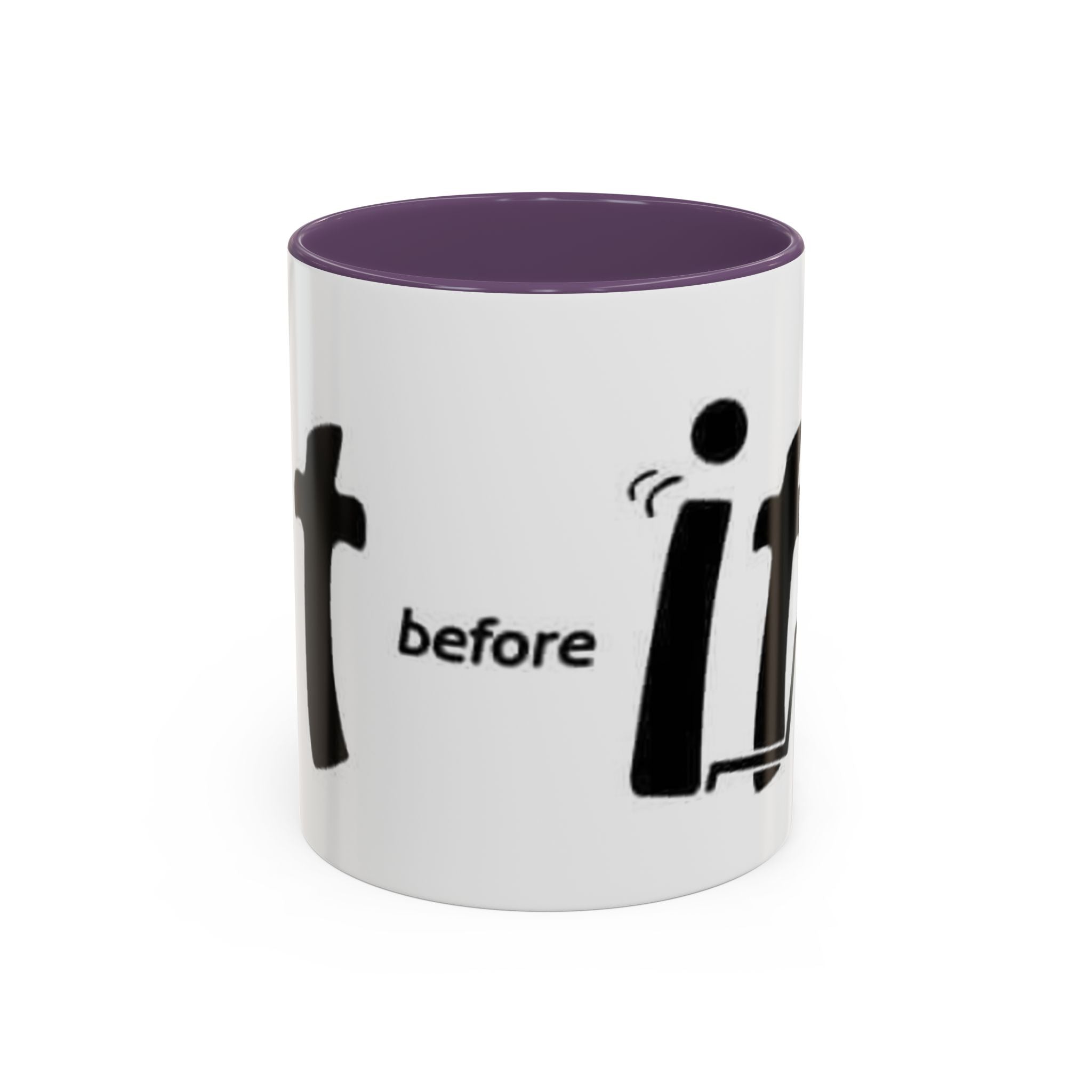 Sit Before It Mug | Funny Stick Figure Coffee Cup, Morning Routine Accent Mug
