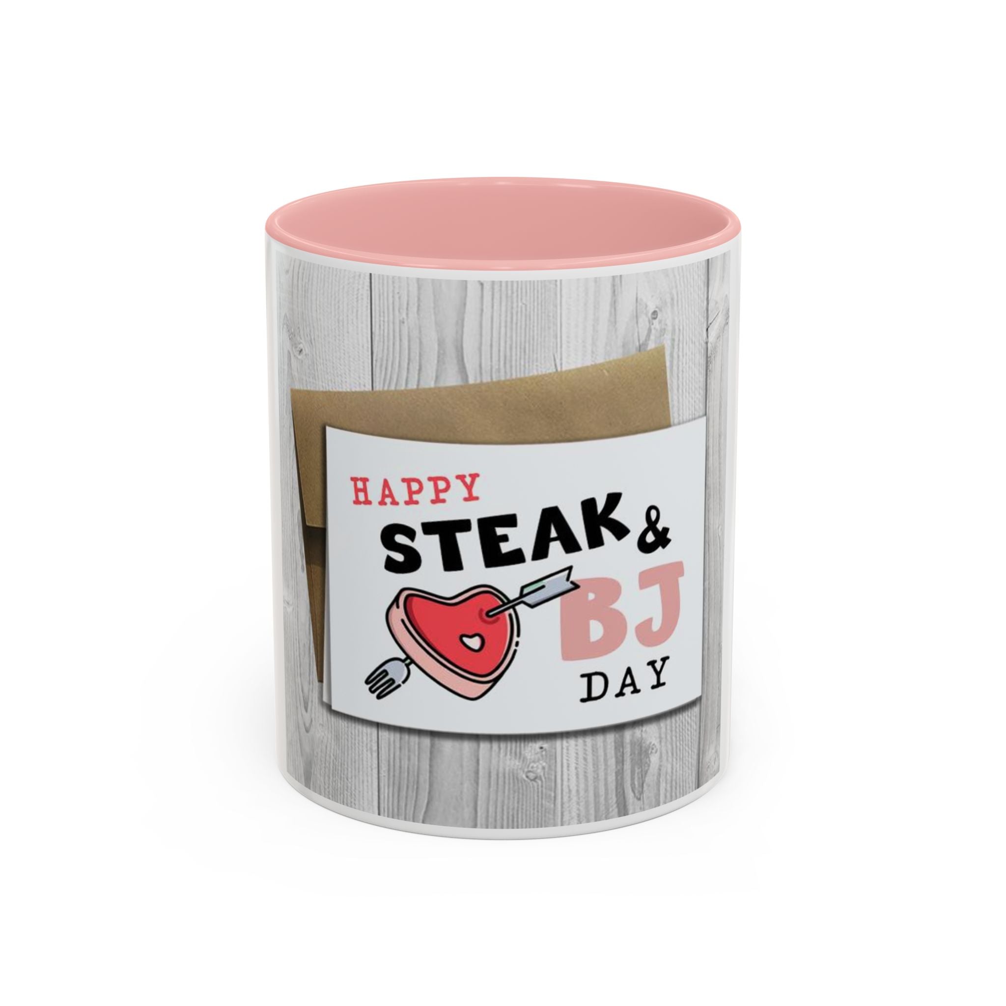 Happy Steak & BJ Day Mug | Novelty Coffee Mug, Humorous Holiday Design