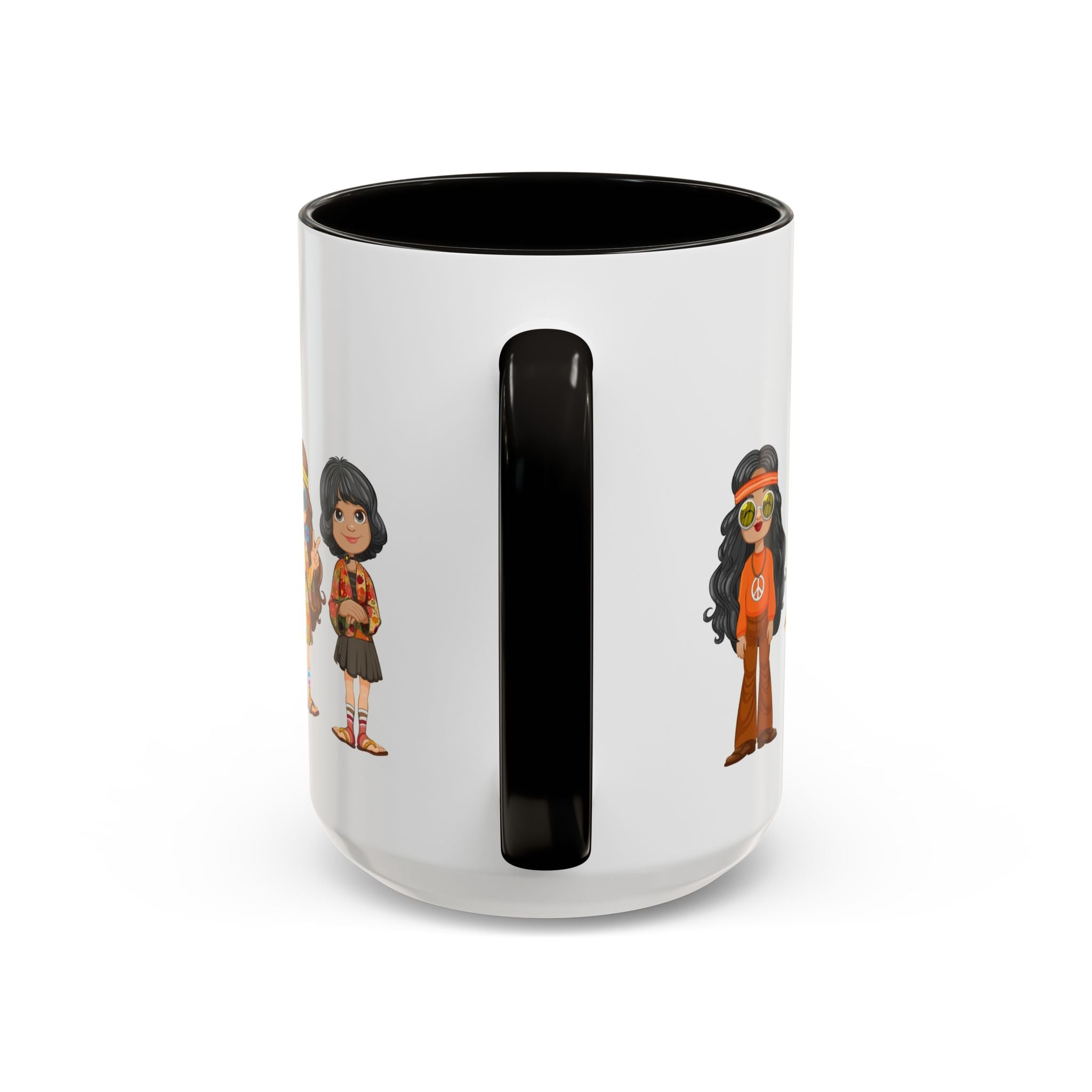 Retro Hippie Characters Mug | 11oz or 15oz Color Accent Ceramic