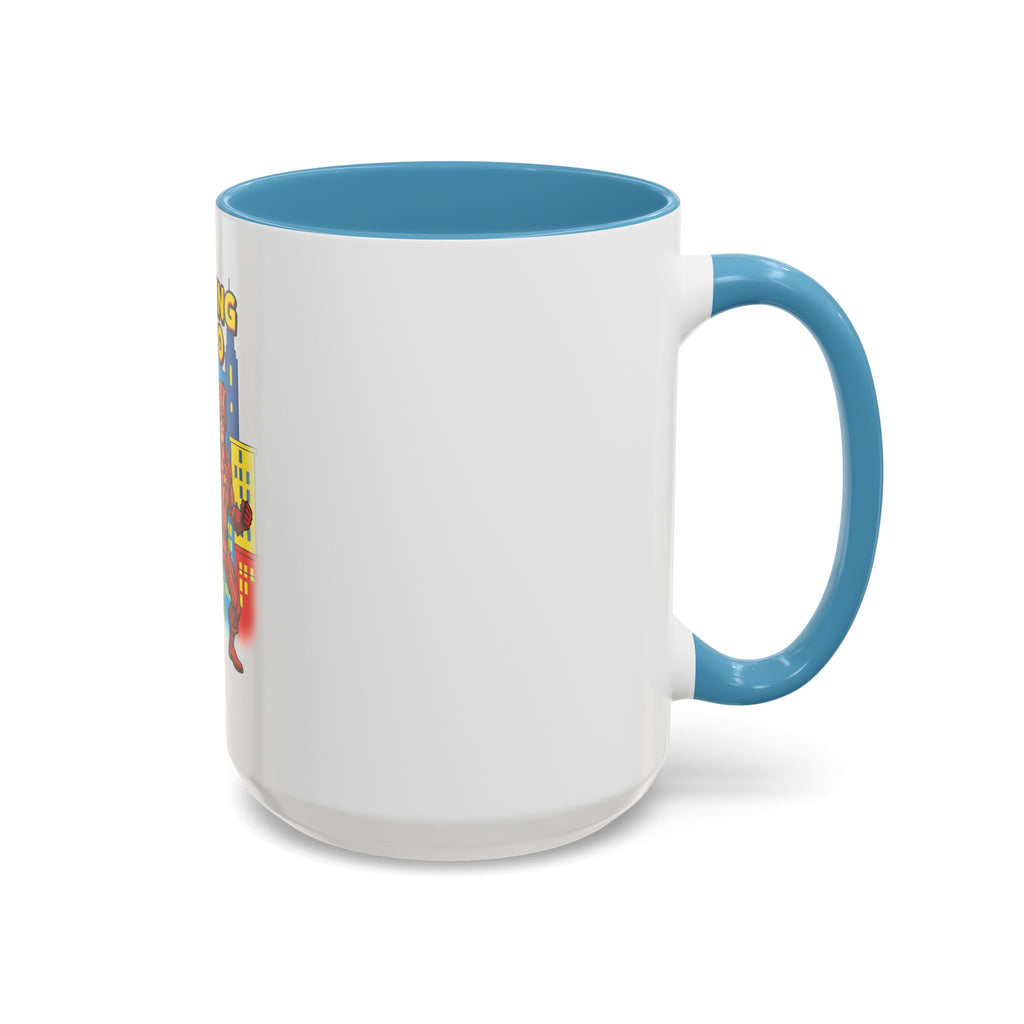 Sizzling Hero Mug | Accent Coffee Mug 11oz 15oz, Superhero City Design