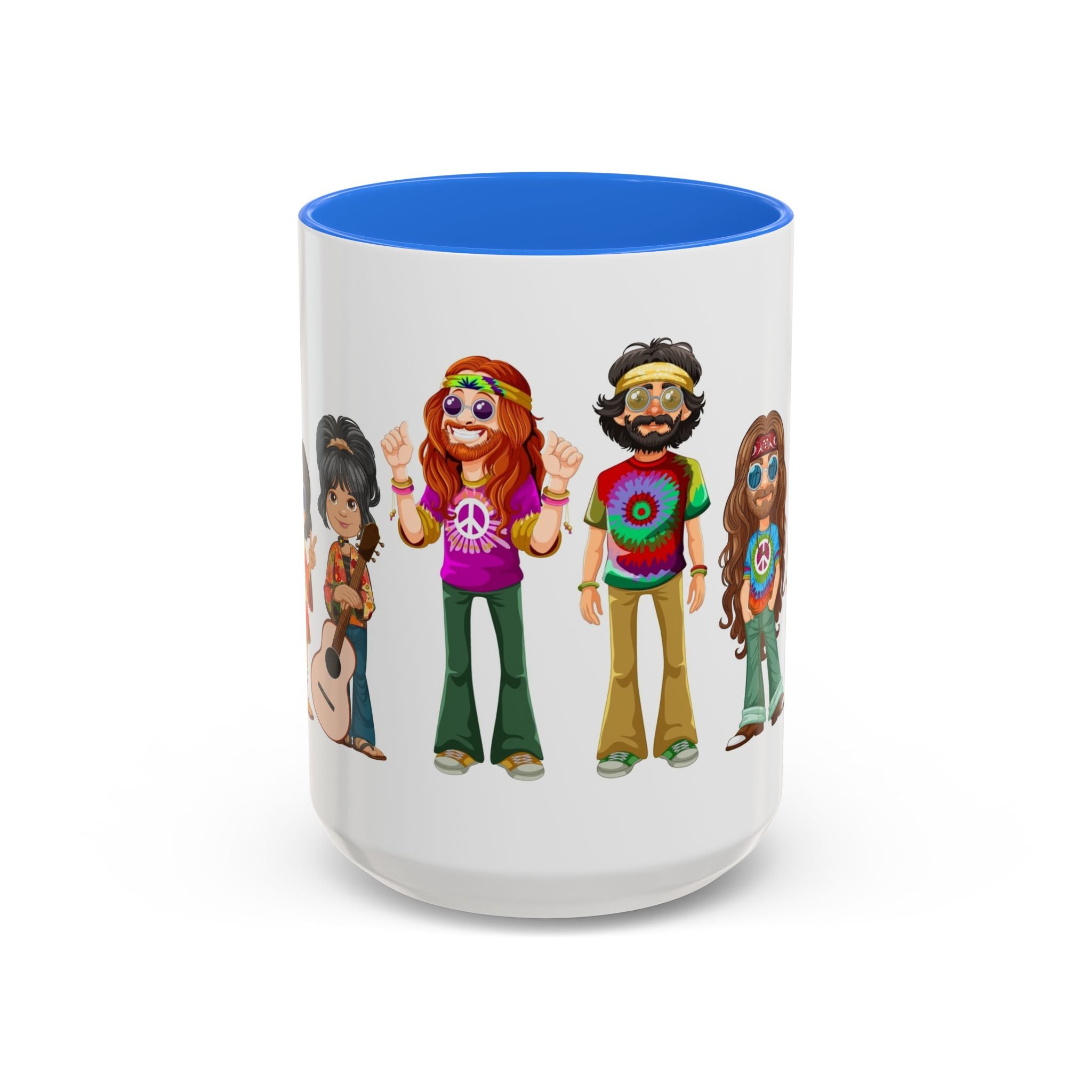 Retro Hippie Characters Mug | 11oz or 15oz Color Accent Ceramic