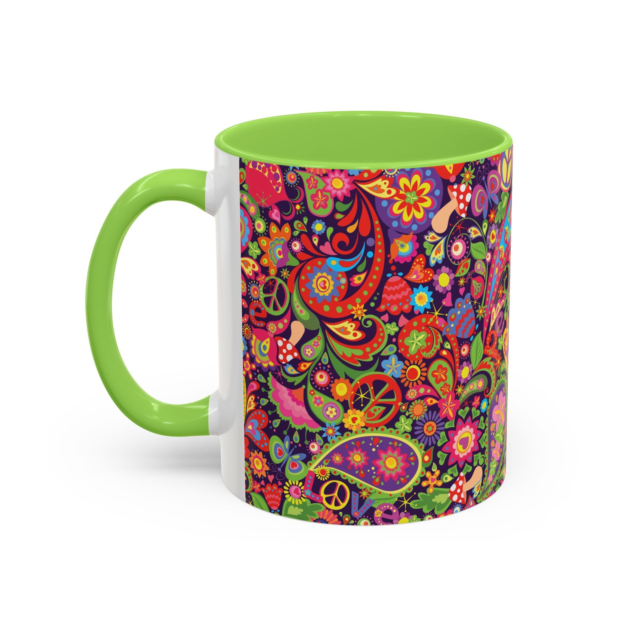 Psychedelic Paisley Peace Mug | Colorful 11oz or 15oz Ceramic