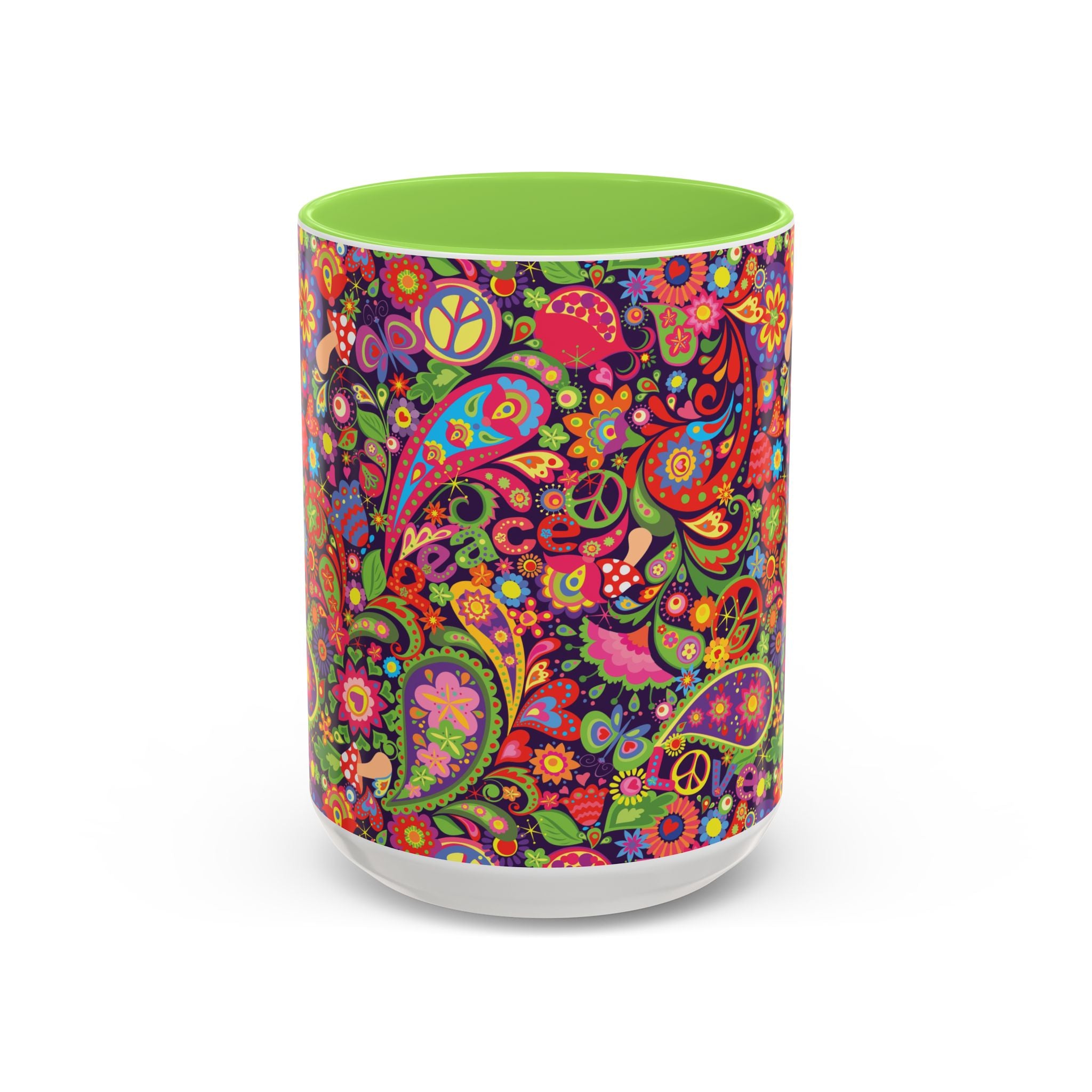 Psychedelic Paisley Peace Mug | Colorful 11oz or 15oz Ceramic