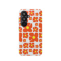 Retro Orange Floral Phone Case | Impact-Resistant Case