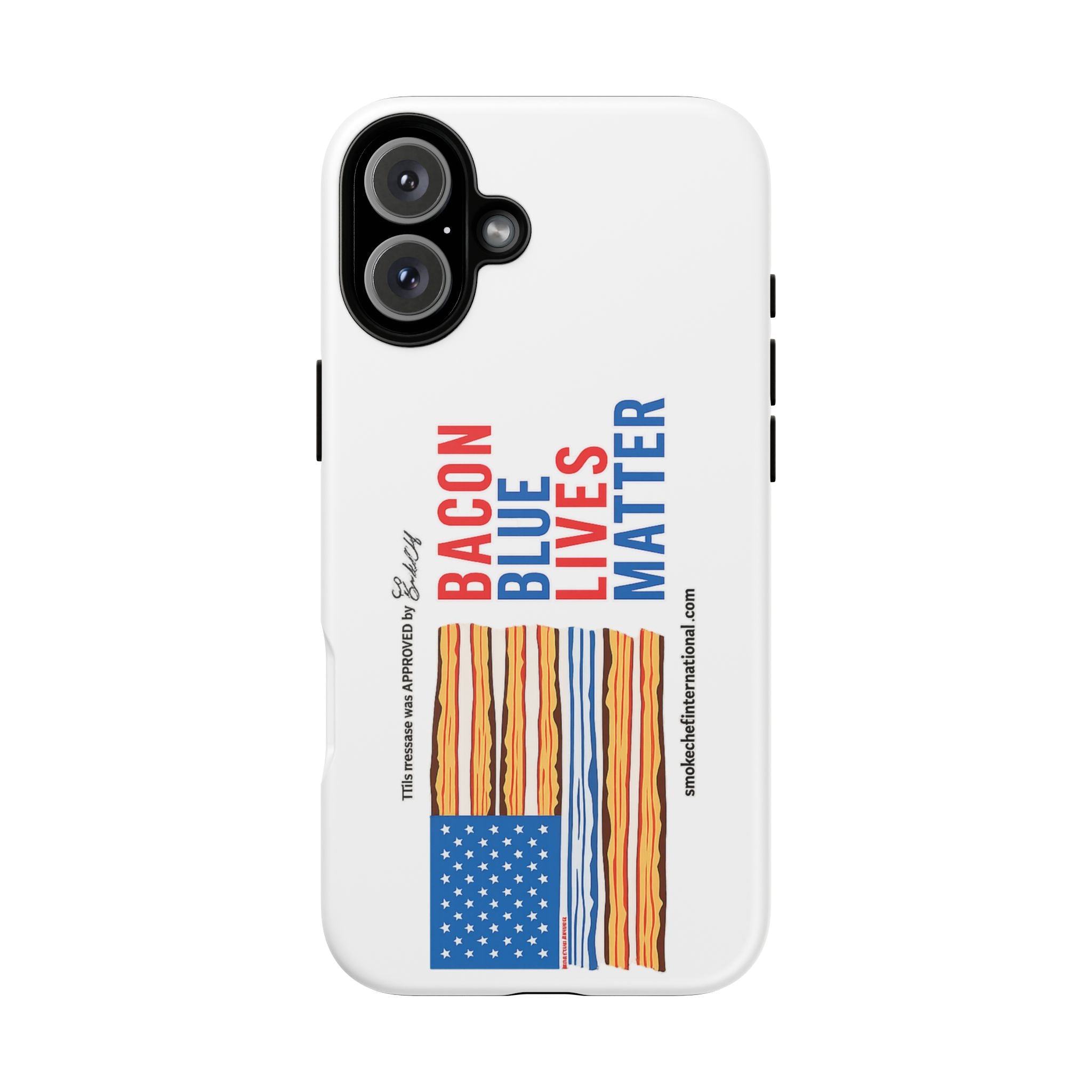 Bacon Blue Lives Matter Phone Case | Patriotic Flag Bacon Illustration