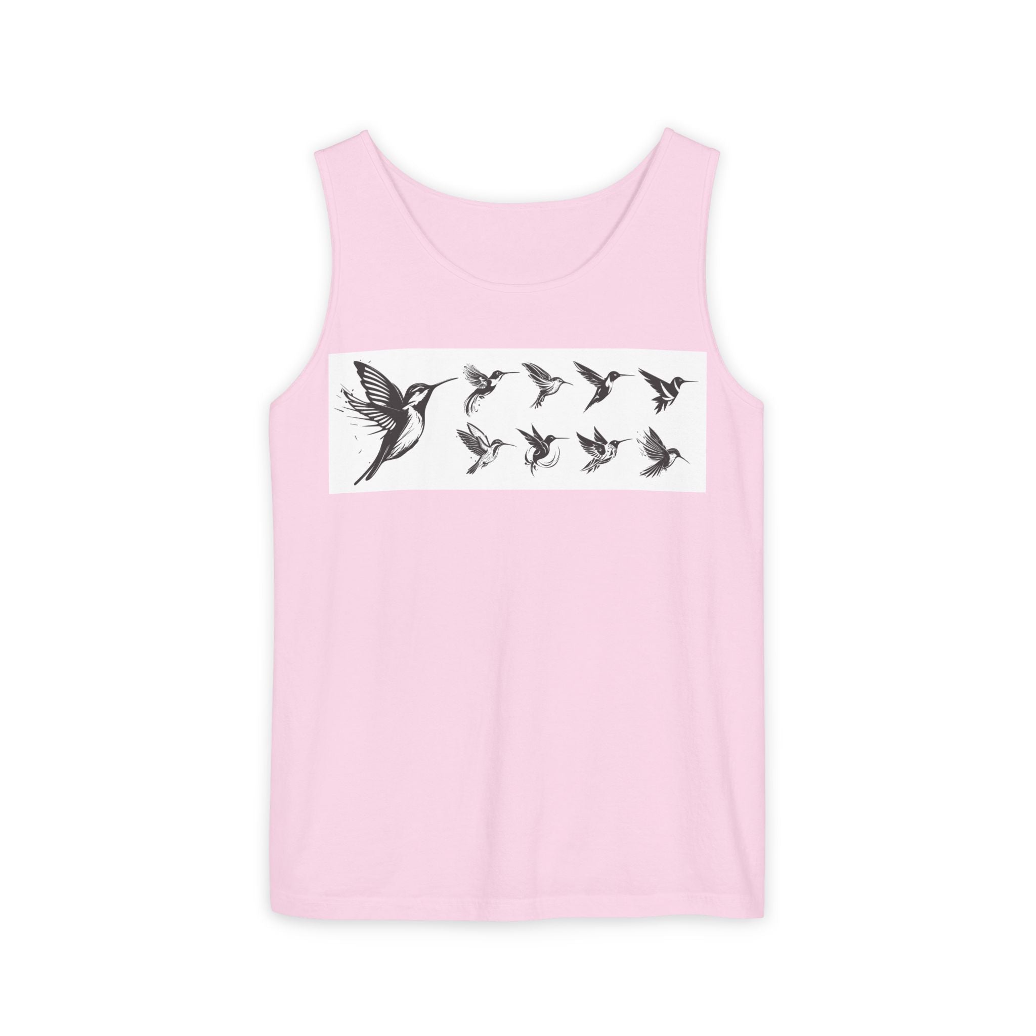 Hummingbird Flight Pattern Tank Top | Bird Silhouette Nature Tee