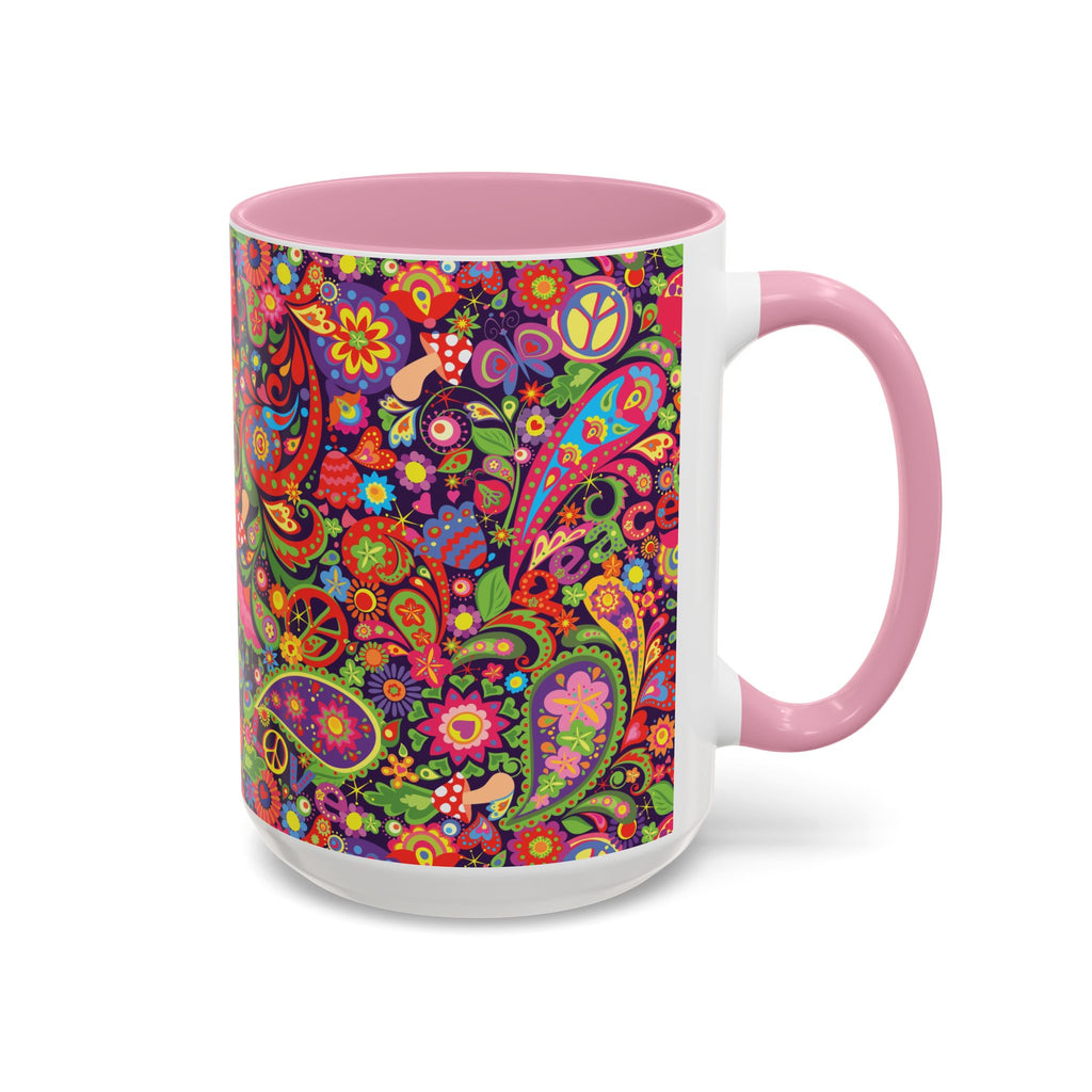 Psychedelic Paisley Peace Mug | Colorful 11oz or 15oz Ceramic