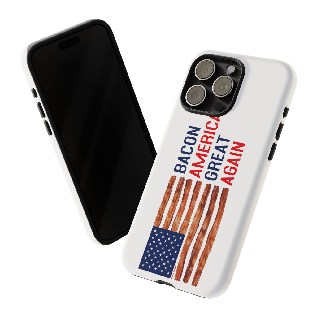 Bacon American Great Again phone case | patriotic bacon flag iPhone case