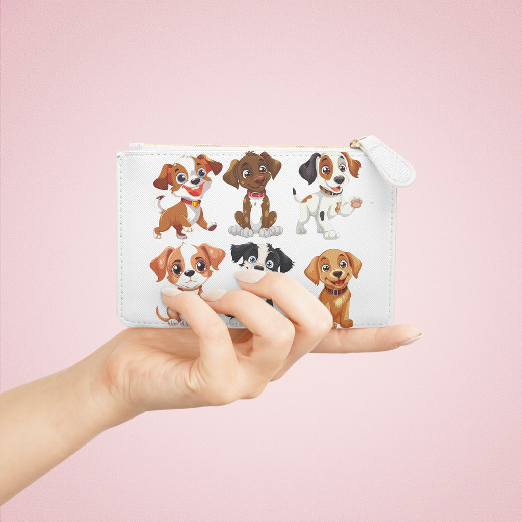 Cute Cartoon Puppies Mini Clutch Bag | Dog Pattern Coin Purse