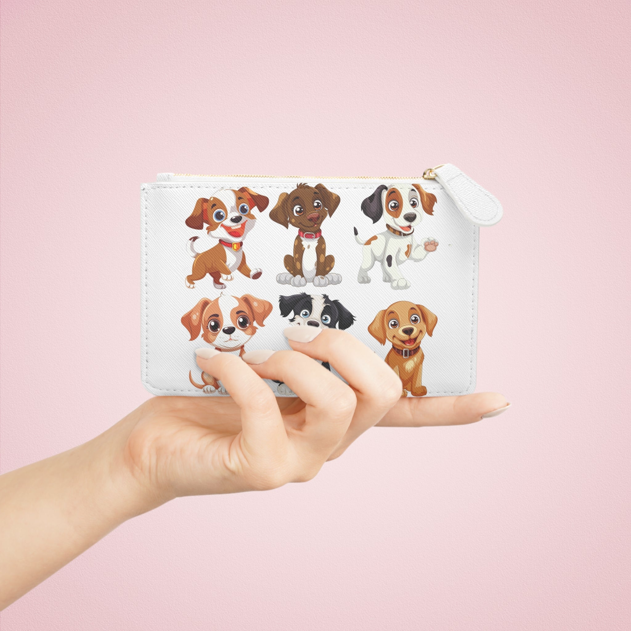 Cute Cartoon Puppies Mini Clutch Bag | Dog Pattern Coin Purse