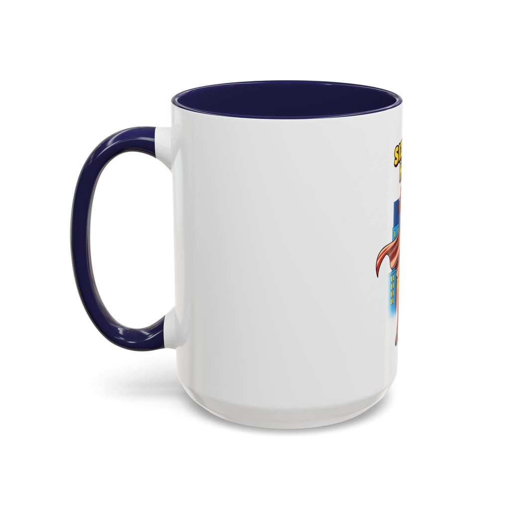Sizzling Hero Mug | Accent Coffee Mug 11oz 15oz, Superhero City Design