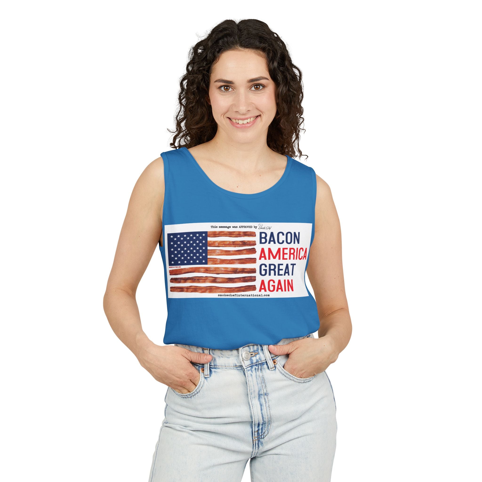 Bacon America Great Again Tank Top | American Flag Bacon Graphic