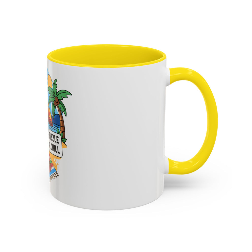 Sizzle & Chill Bacon Sunbathing Cartoon Accent Coffee Mug | 11oz or 15oz