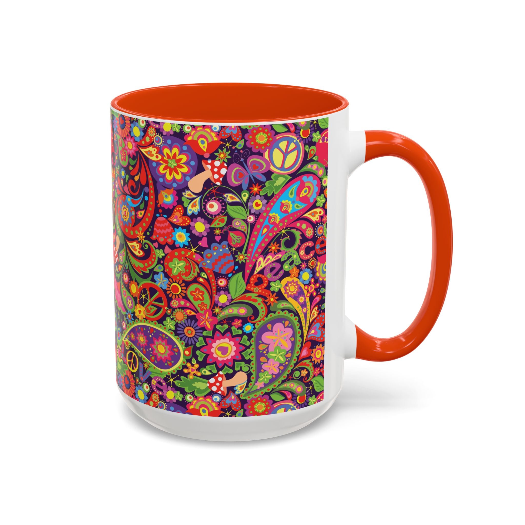 Psychedelic Paisley Peace Mug | Colorful 11oz or 15oz Ceramic
