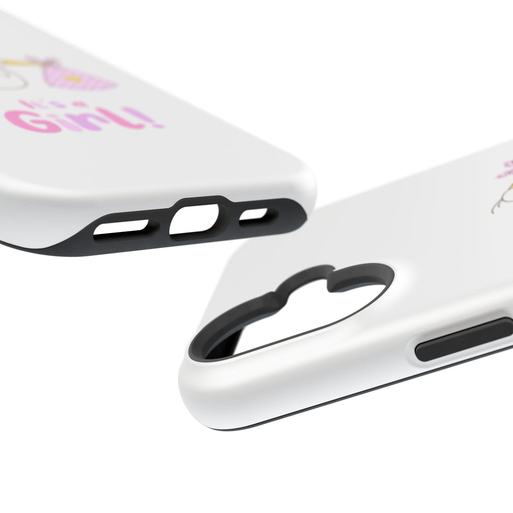 Stork carrying bundle "It's a Girl!" Phone Case | Impact-Resistant Case