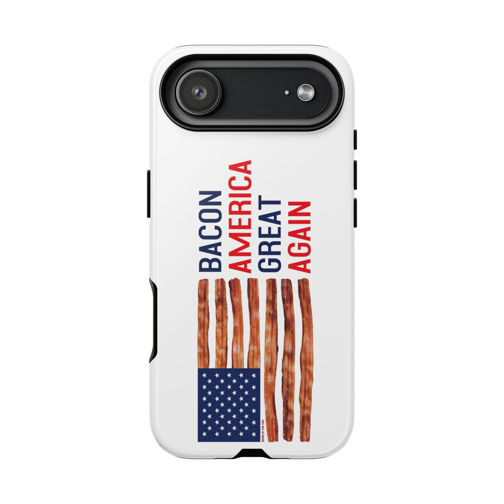 Bacon American Great Again phone case | patriotic bacon flag iPhone case