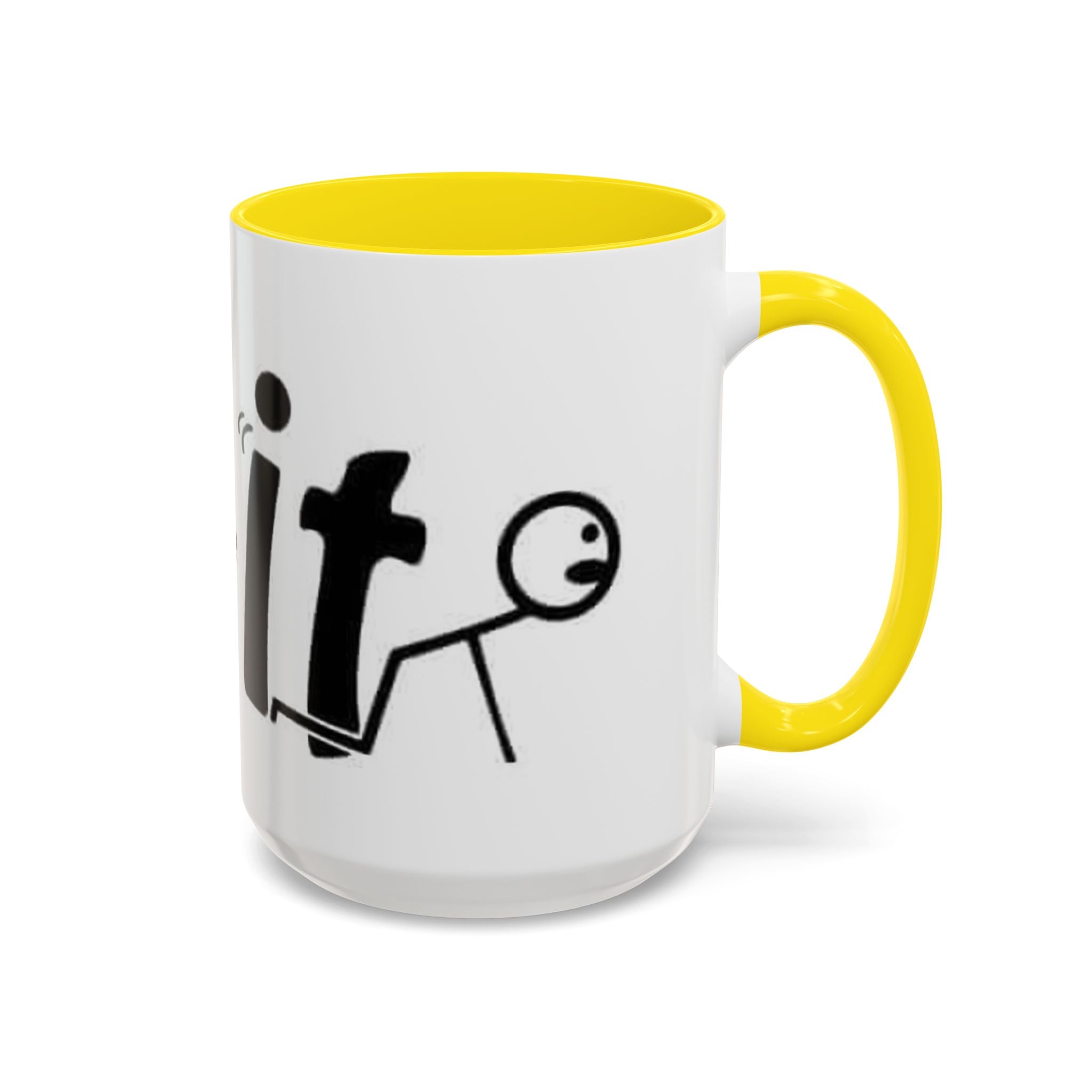 Sit Before It Mug | Funny Stick Figure Coffee Cup, Morning Routine Accent Mug