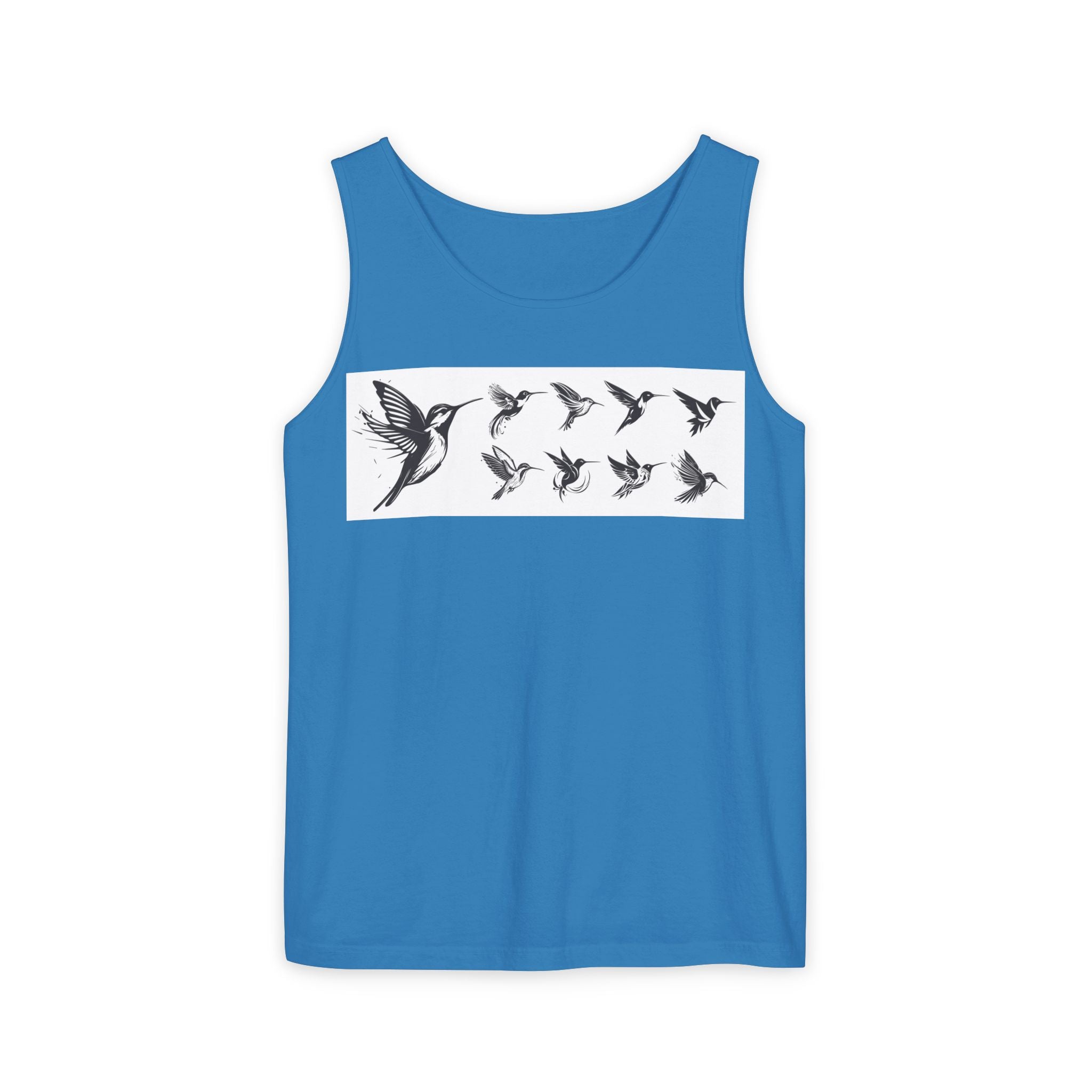 Hummingbird Flight Pattern Tank Top | Bird Silhouette Nature Tee