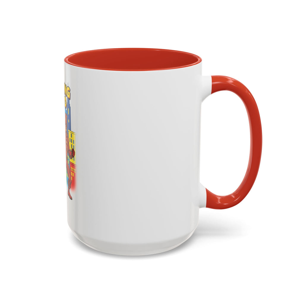 Sizzling Hero Mug | Accent Coffee Mug 11oz 15oz, Superhero City Design