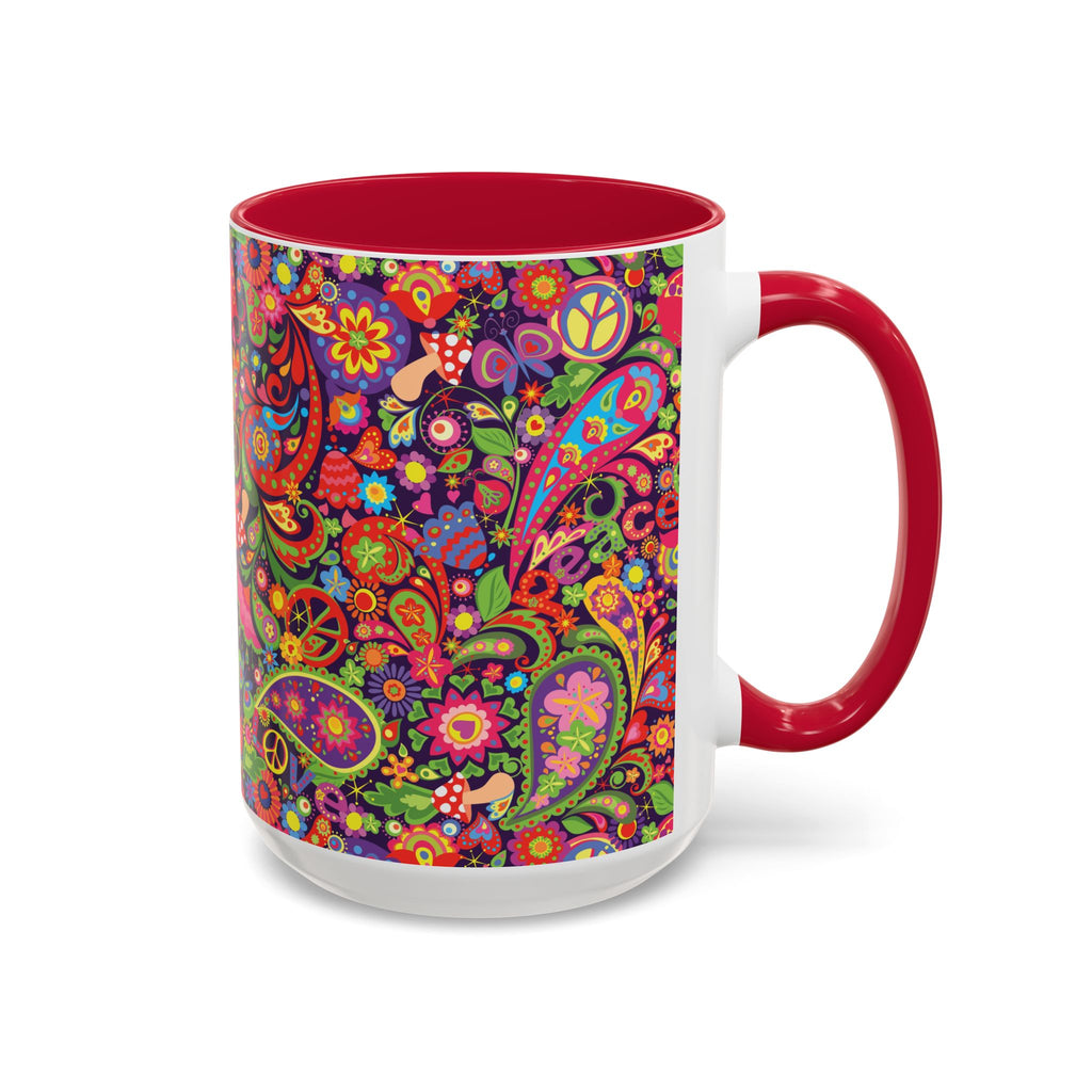 Psychedelic Paisley Peace Mug | Colorful 11oz or 15oz Ceramic