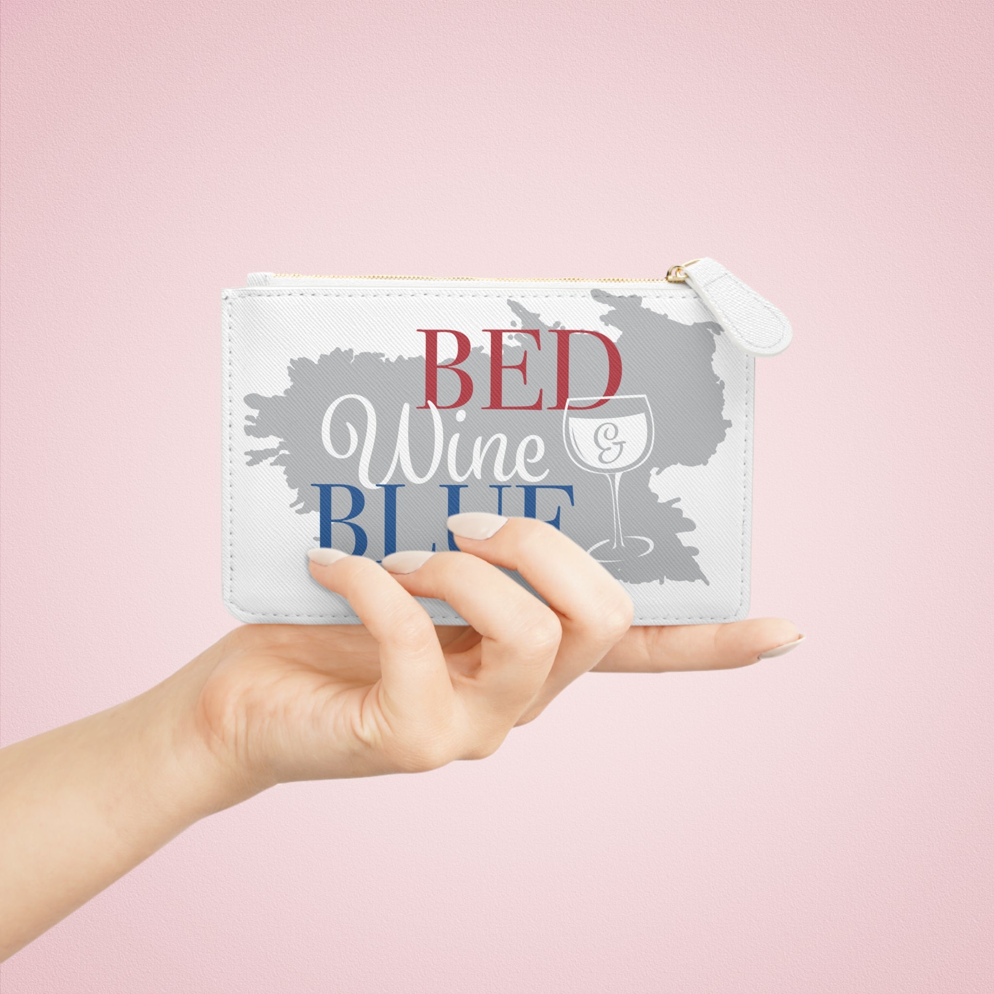Bed Wine Blue Mini Clutch Bag | Alaska Silhouette, Patriotic Red White Blue