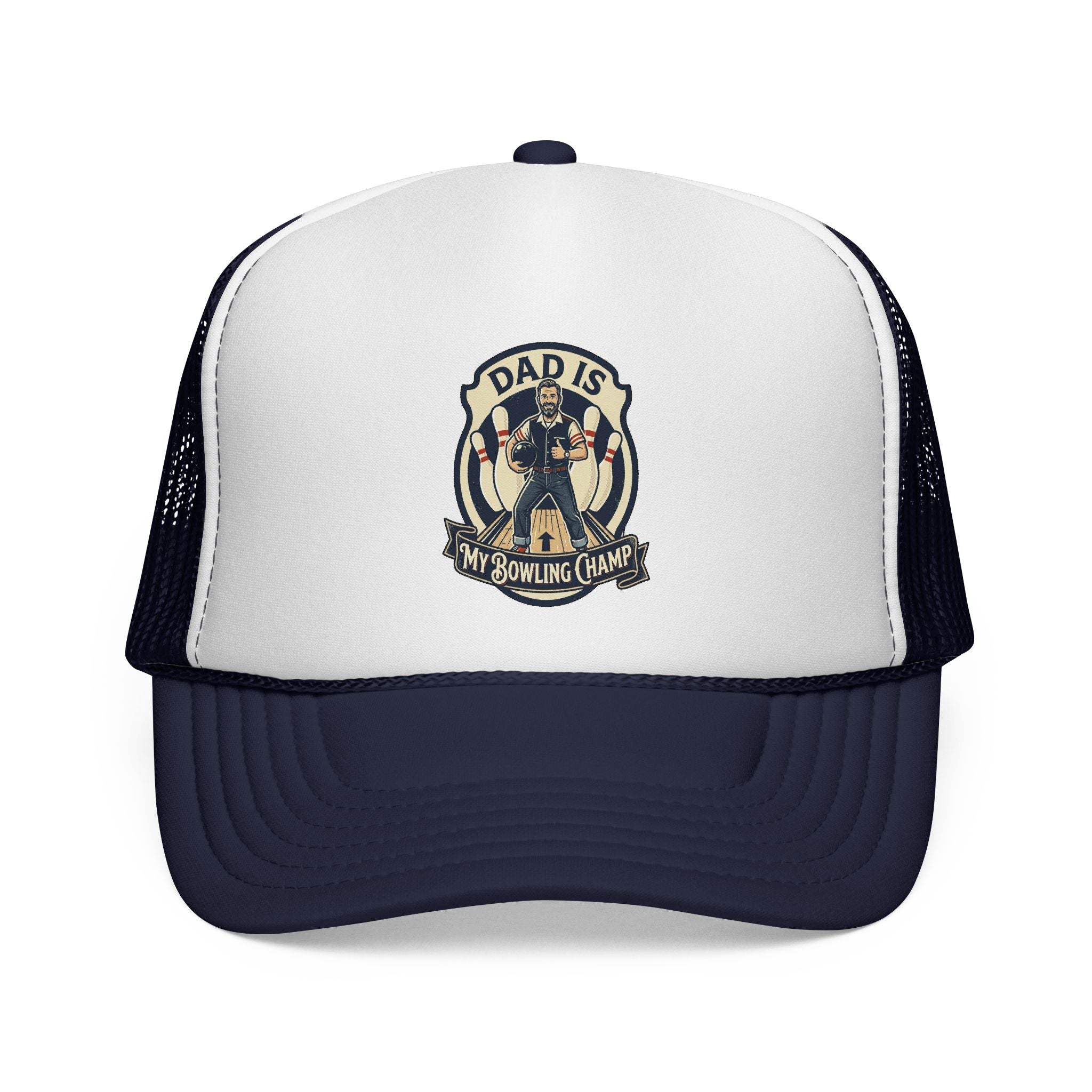 Dad Is My Bowling Champ Trucker Cap | Vintage Bowling Dad Hat