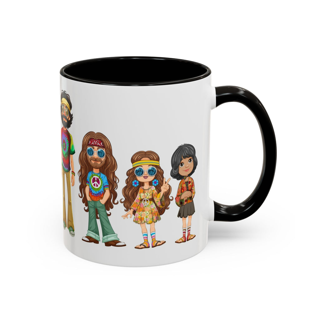 Retro Hippie Characters Mug | 11oz or 15oz Color Accent Ceramic
