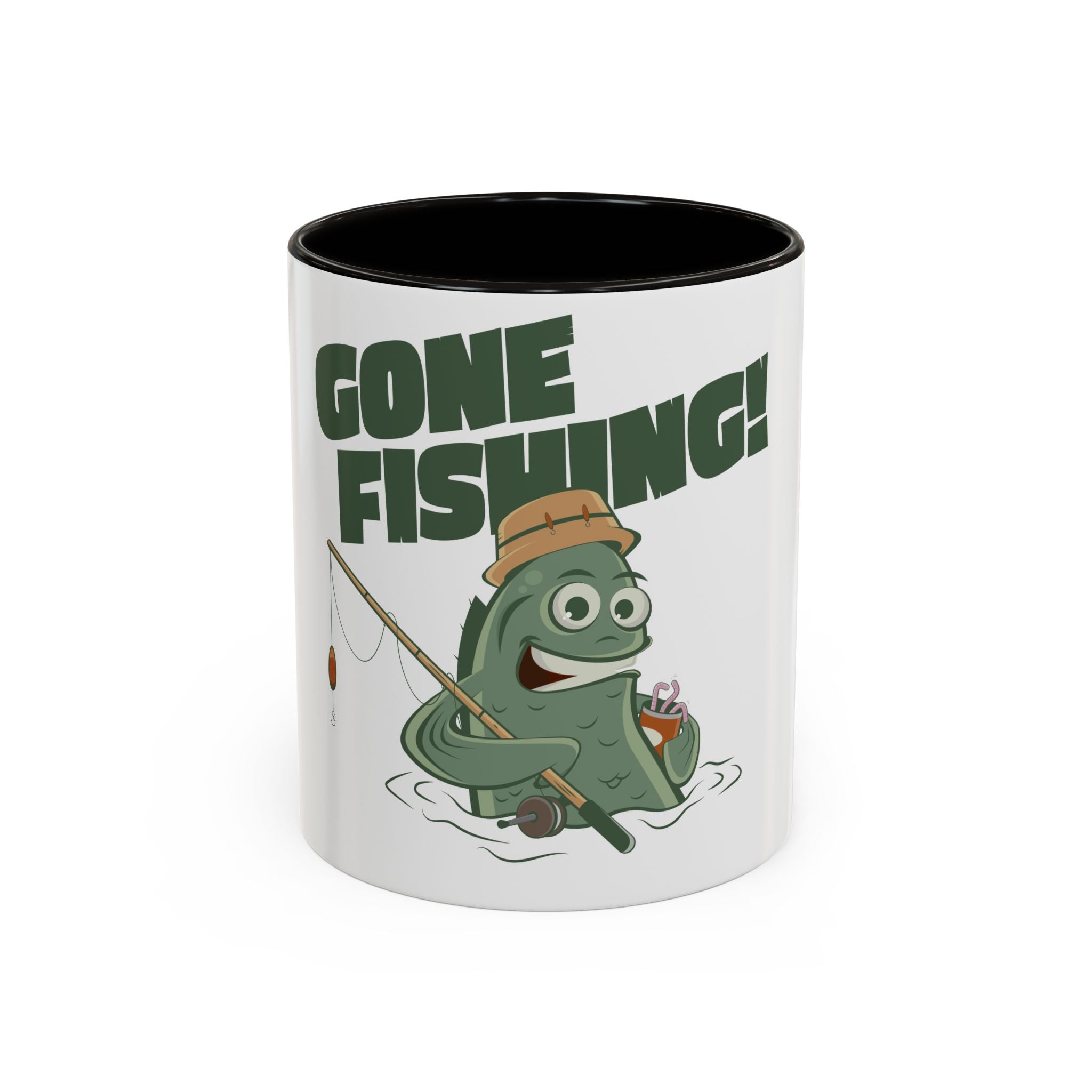 Gone Fishing fish character Mug | 11oz 15oz colorful ceramic