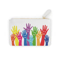 Colorful Smiling Hands Mini Clutch Bag | Rainbow Raised Hands Design