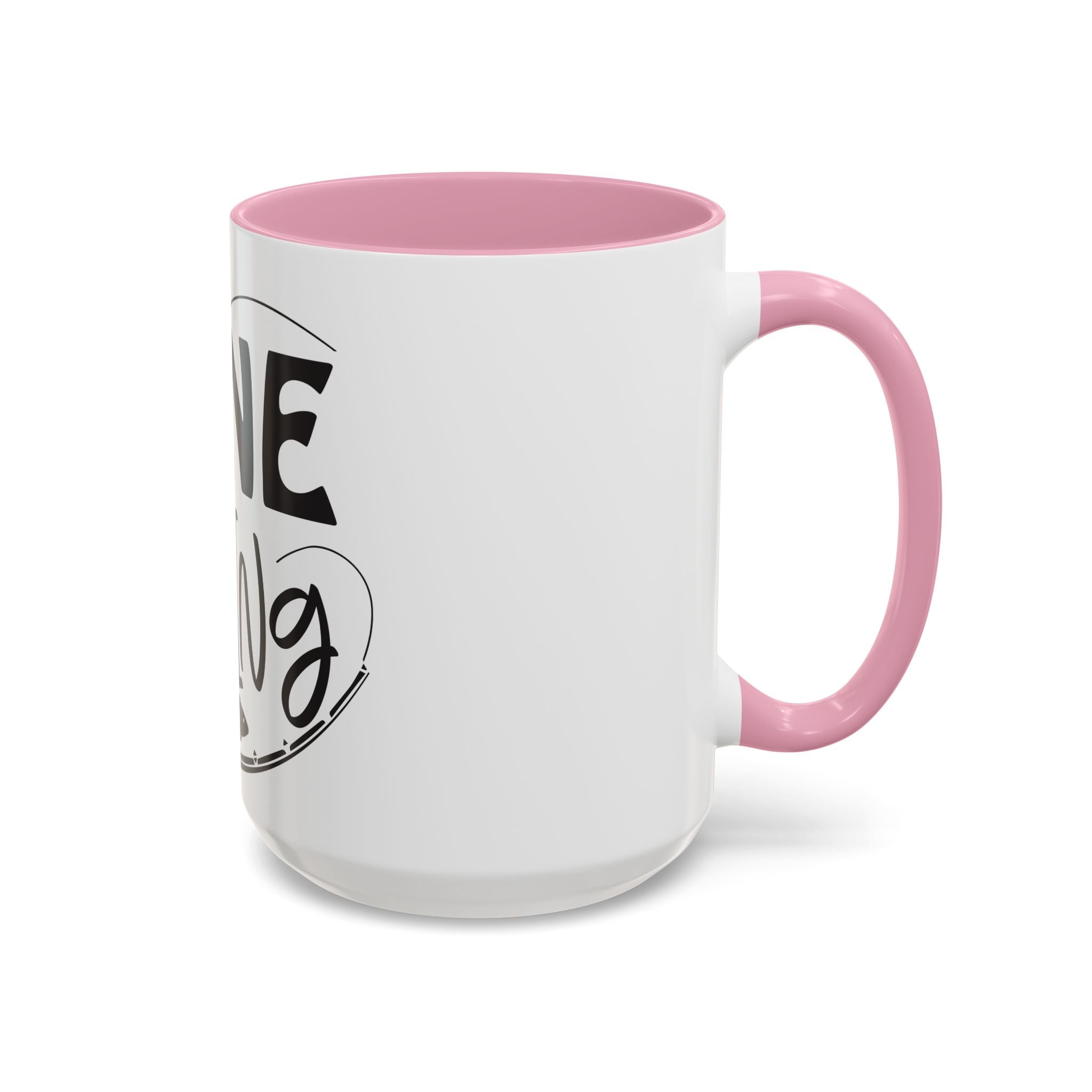 Gone Fishing mug | Fishing typography coffee mug, black handle and rim