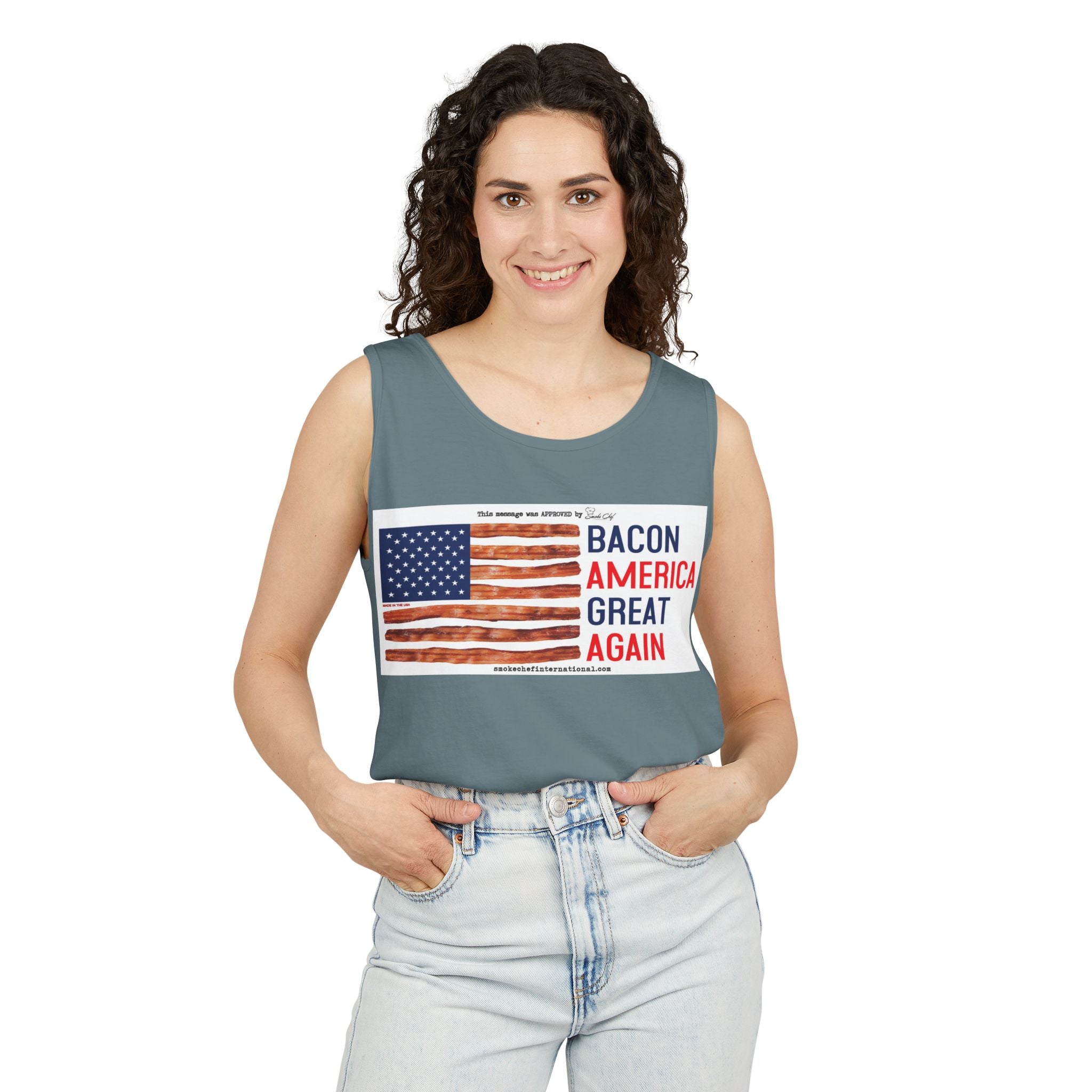 Bacon America Great Again Tank Top | American Flag Bacon Graphic