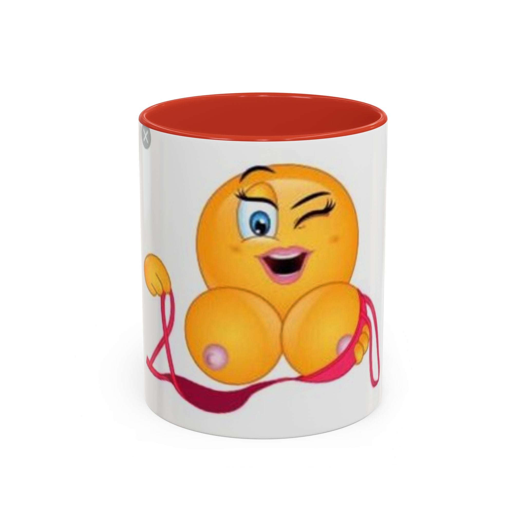 Winking Boob Emoji Mug Accent Coffee Mug | 11oz 15oz