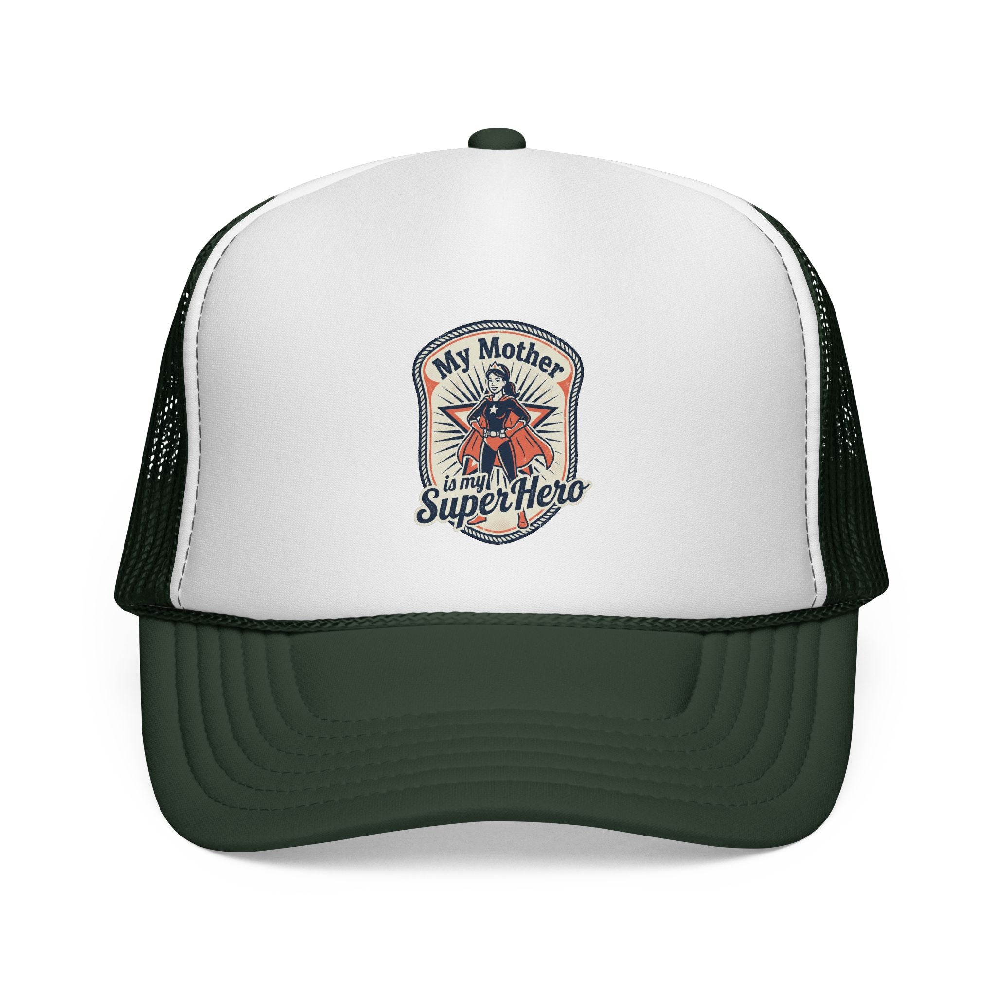My Mother Is My Superhero Trucker Cap | Vintage Superhero Mom Patch