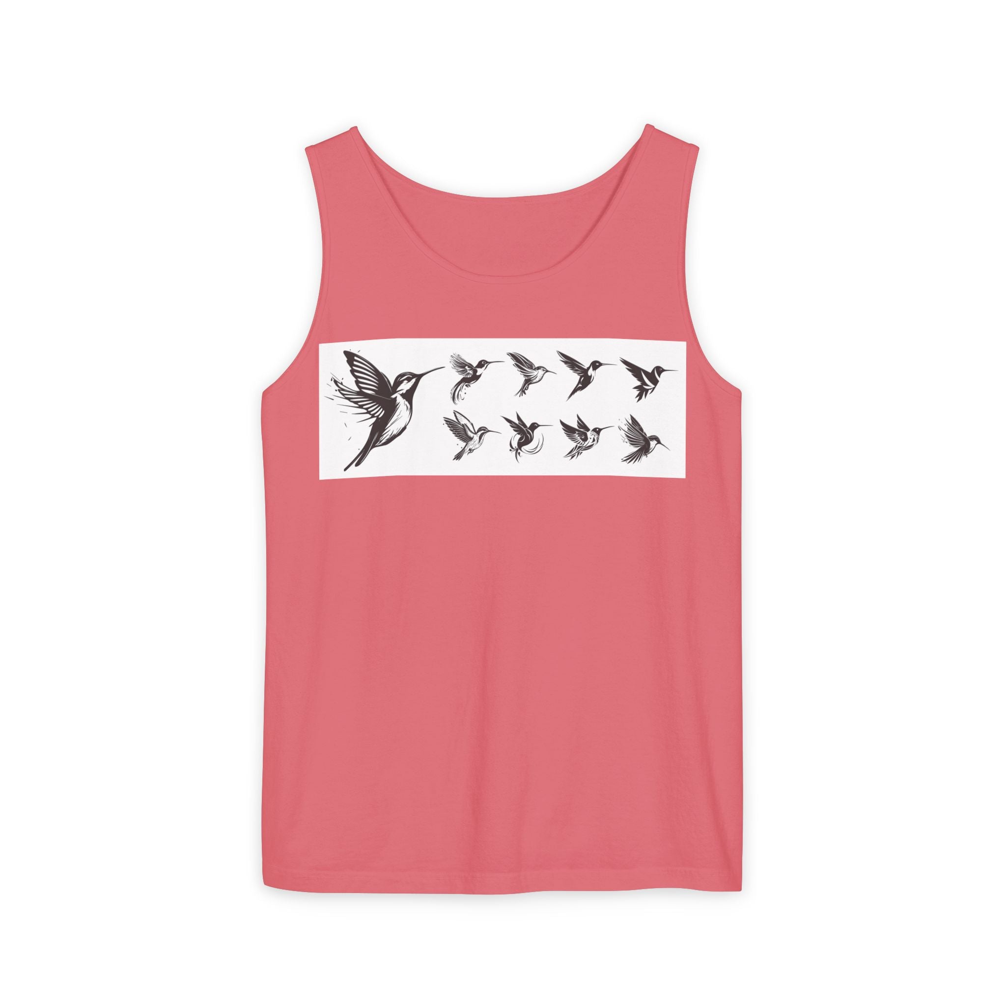 Hummingbird Flight Pattern Tank Top | Bird Silhouette Nature Tee