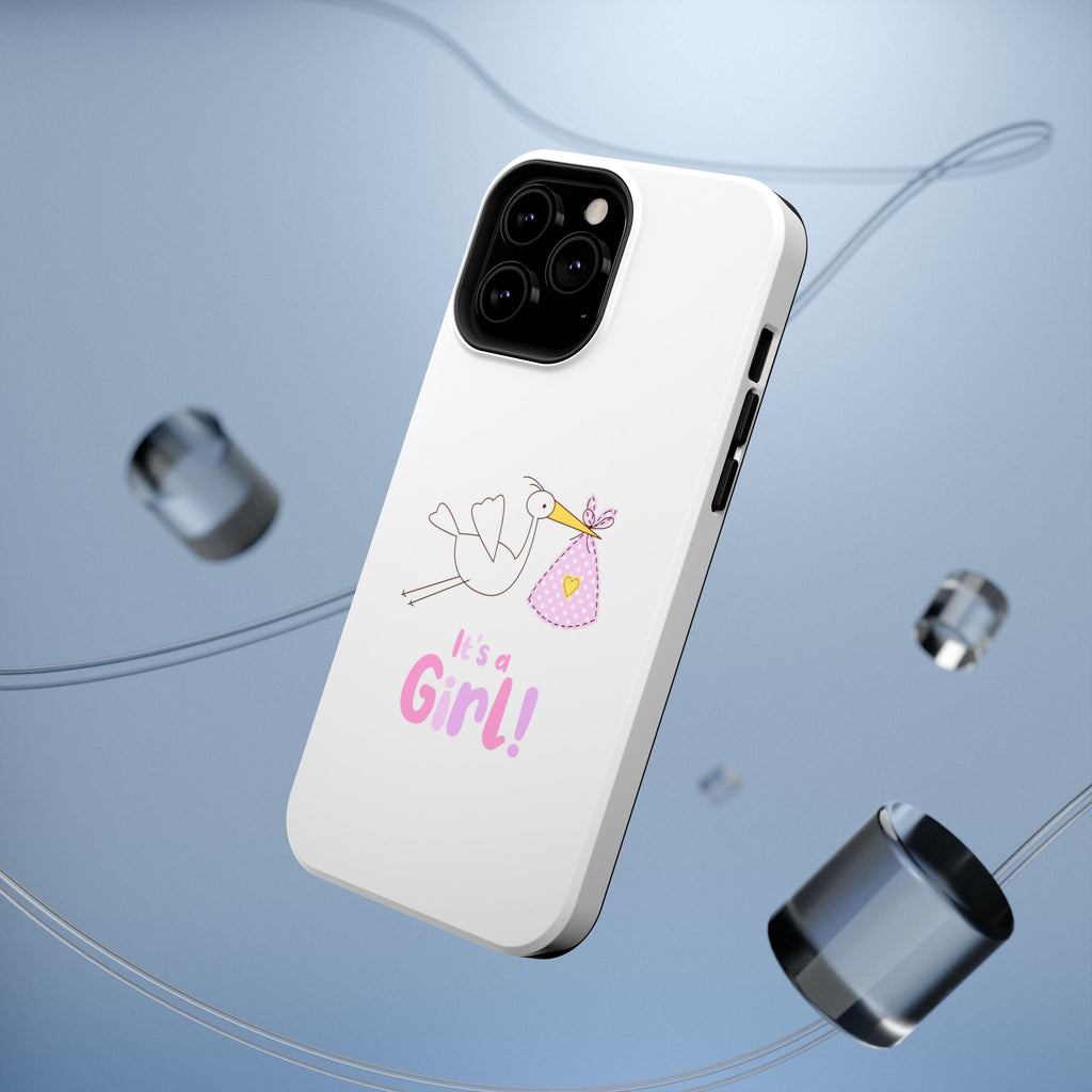 Phone Case - "It's a Girl!" Stork Baby Announcement Impact-Resistant Case