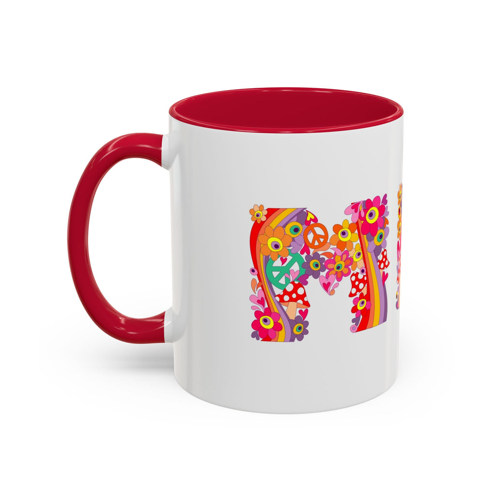 Retro Peace Flower Power Mug | Colorful 70s Hippie Design
