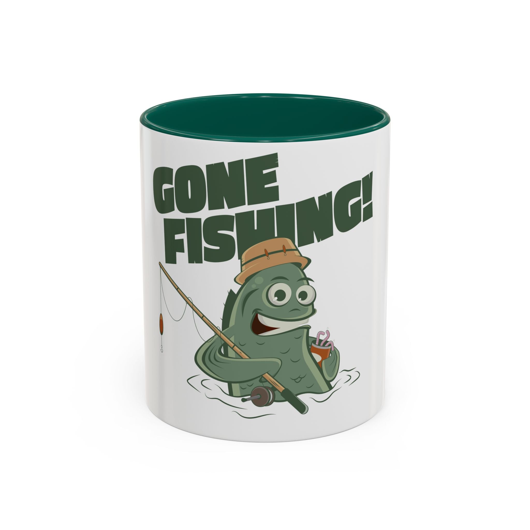 Gone Fishing fish character Mug | 11oz 15oz colorful ceramic