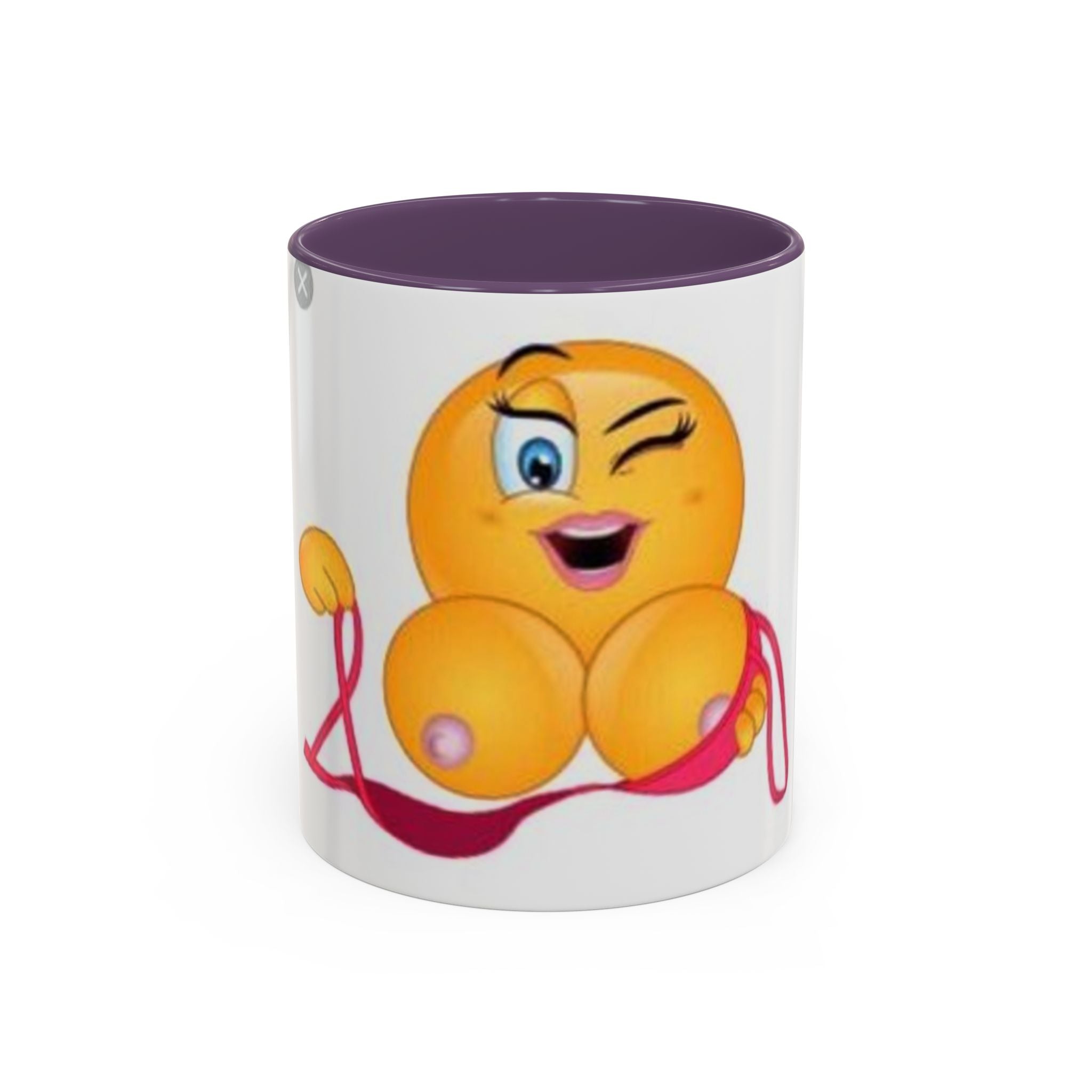 Winking Boob Emoji Mug Accent Coffee Mug | 11oz 15oz