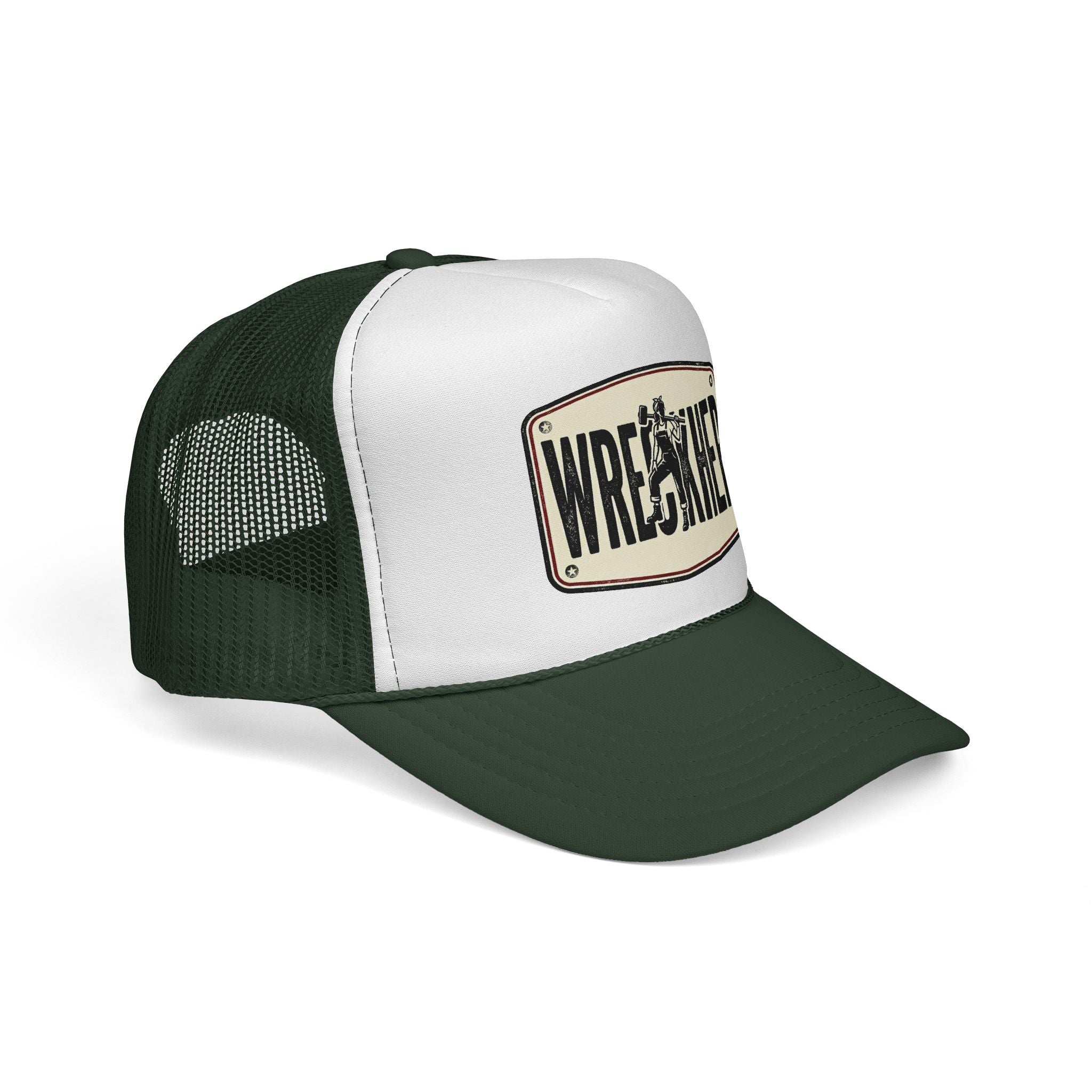 Wreather Vintage Wrestling Patch Trucker Cap | Mesh Back Snapback Hat