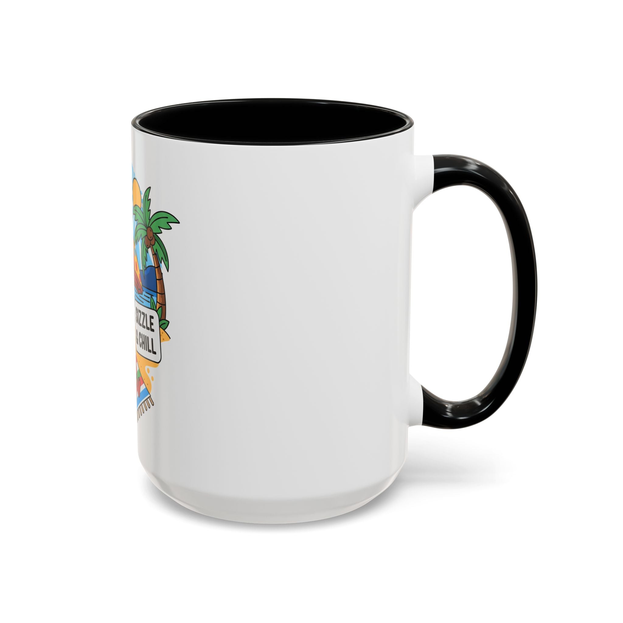 Sizzle & Chill Bacon Sunbathing Cartoon Accent Coffee Mug | 11oz or 15oz