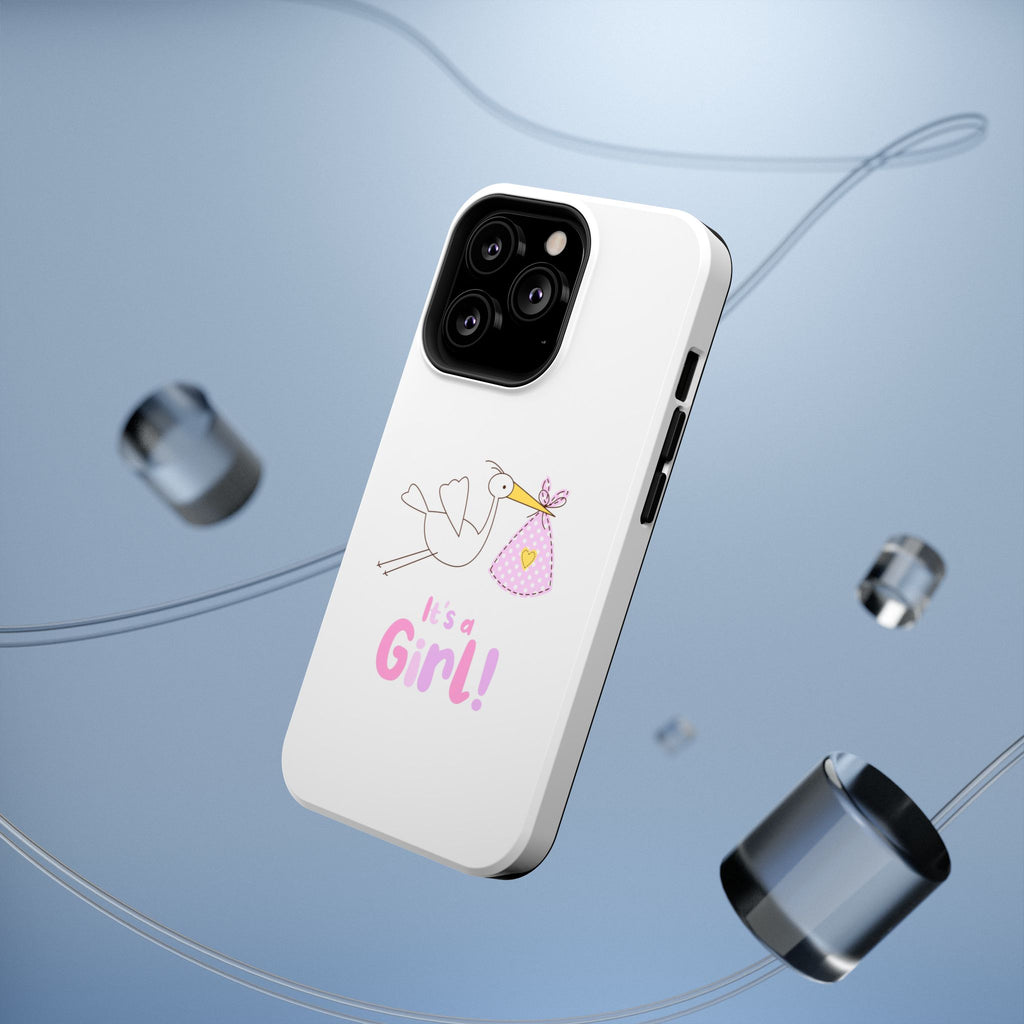 Phone Case - "It's a Girl!" Stork Baby Announcement Impact-Resistant Case