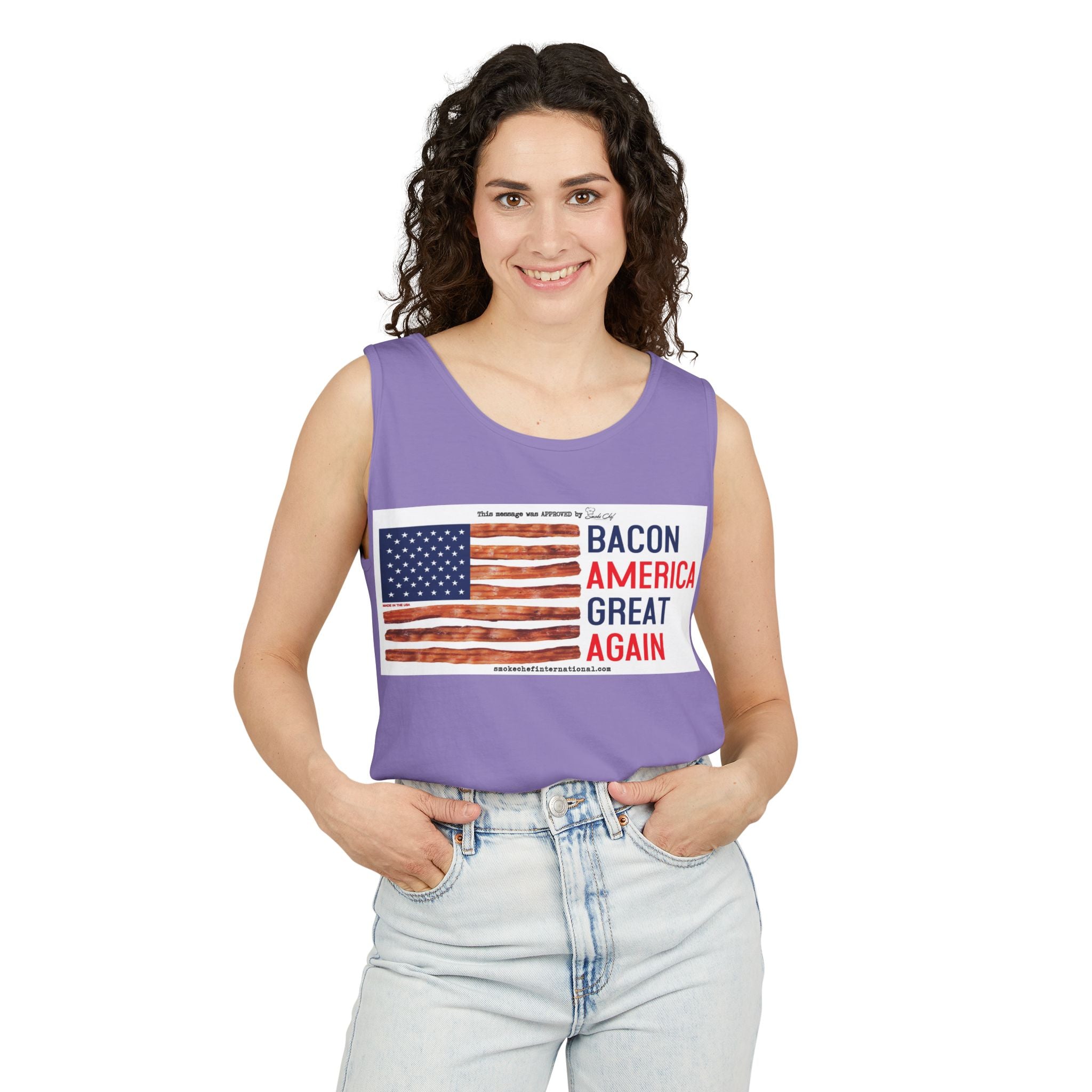 Bacon America Great Again Tank Top | American Flag Bacon Graphic