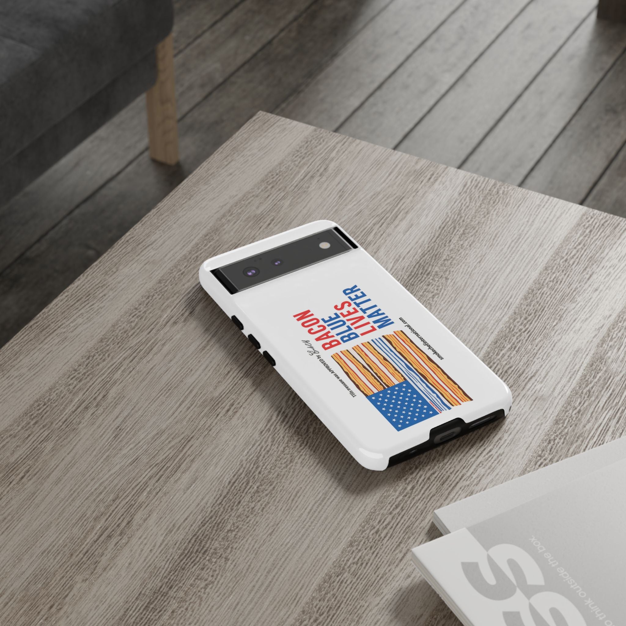 Bacon Blue Lives Matter Phone Case | Patriotic Flag Bacon Illustration