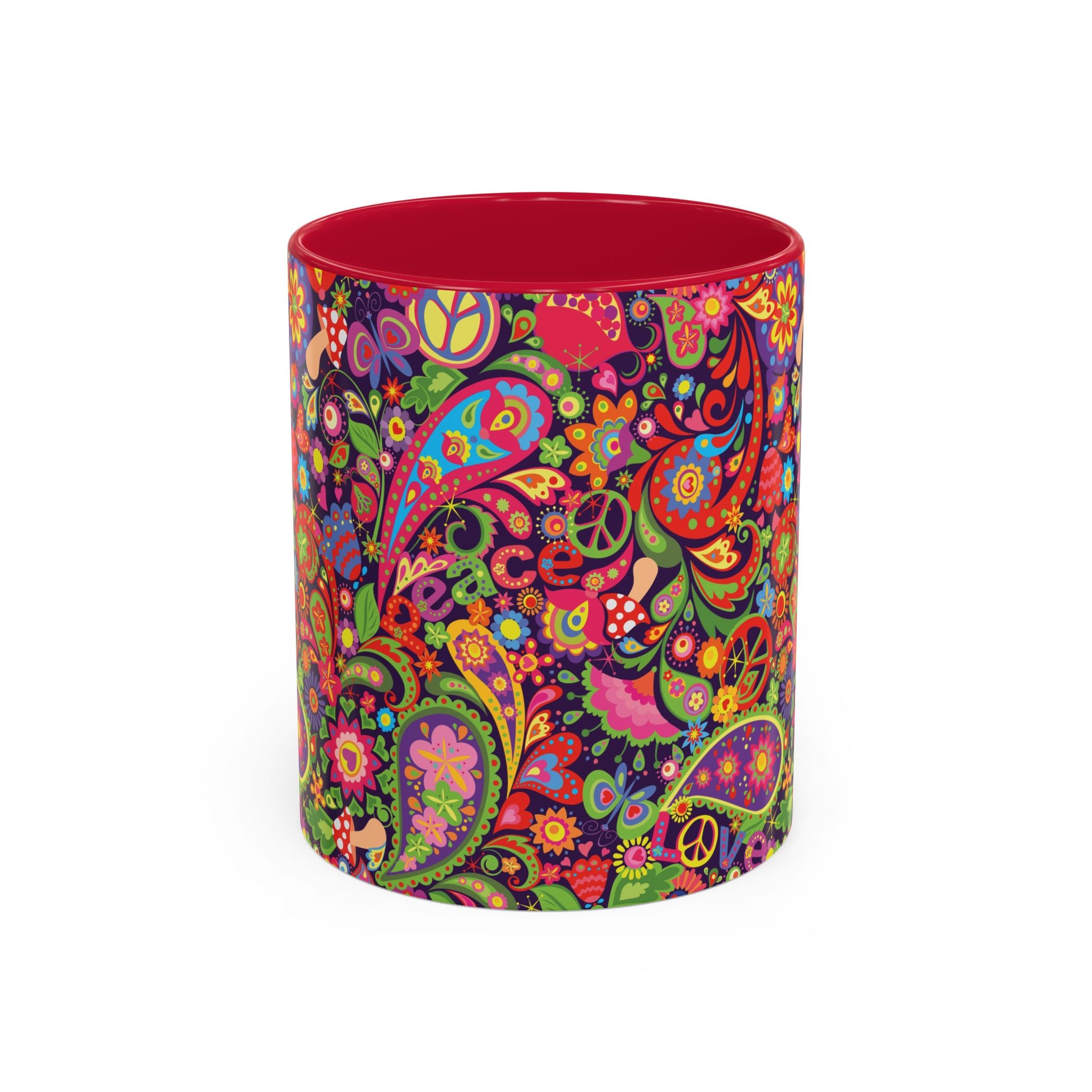 Psychedelic Paisley Peace Mug | Colorful 11oz or 15oz Ceramic