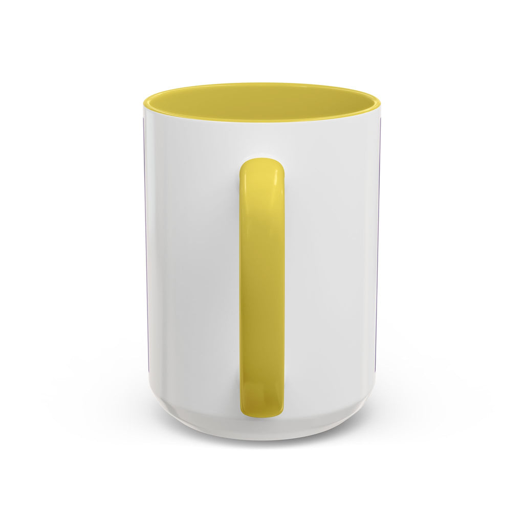 Hippie Typography Mug | Retro 70s Bubble Letters, Purple Yellow 11oz 15oz
