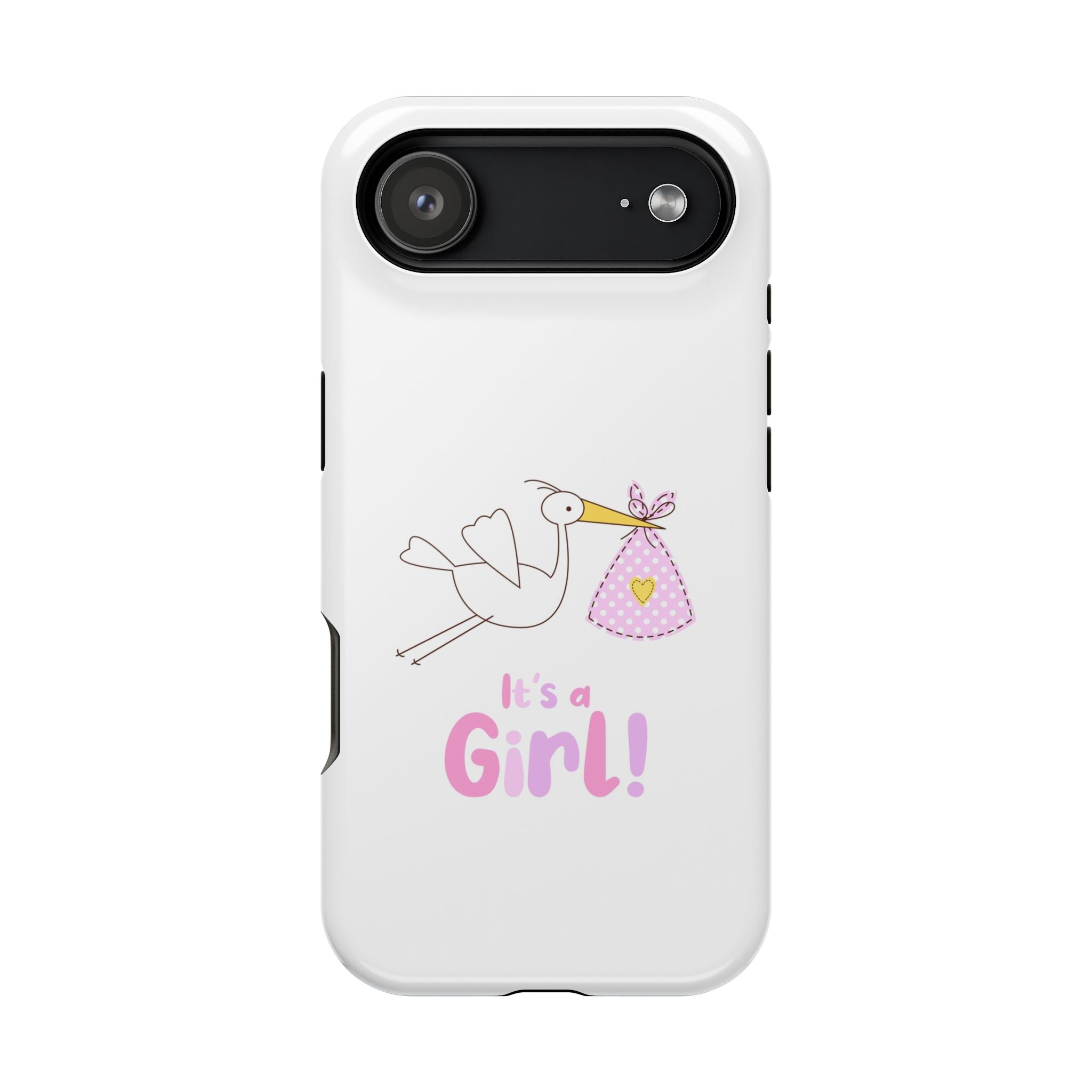 Phone Case - "It's a Girl!" Stork Baby Announcement Impact-Resistant Case