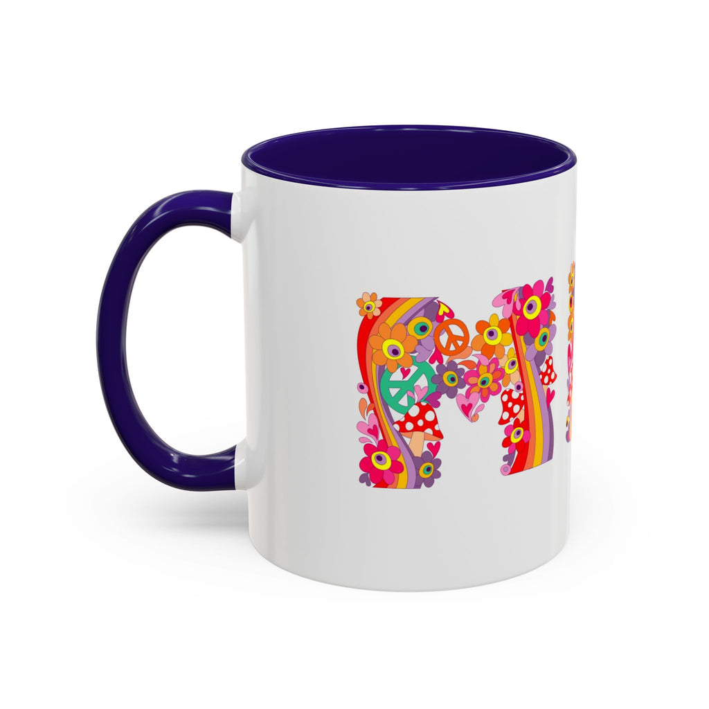 Retro Peace Flower Power Mug | Colorful 70s Hippie Design