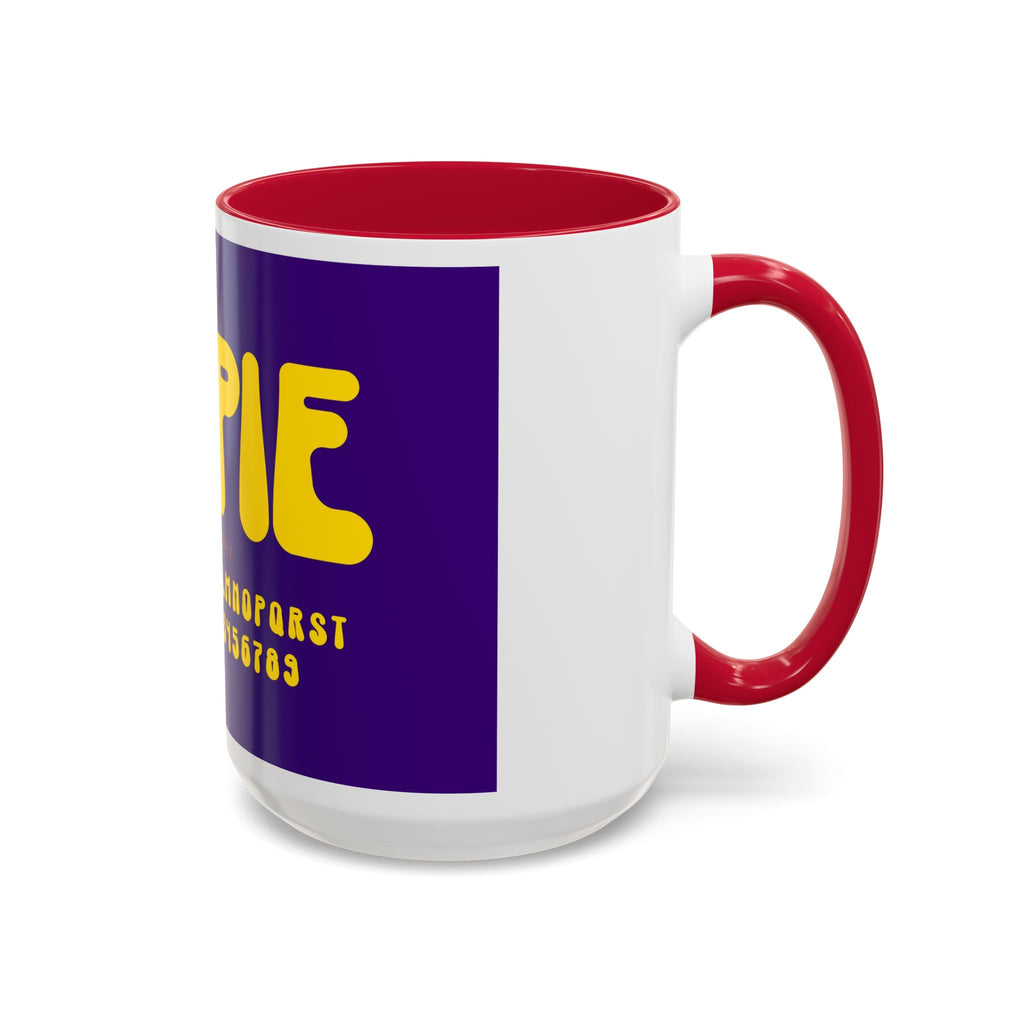 Hippie Typography Mug | Retro 70s Bubble Letters, Purple Yellow 11oz 15oz